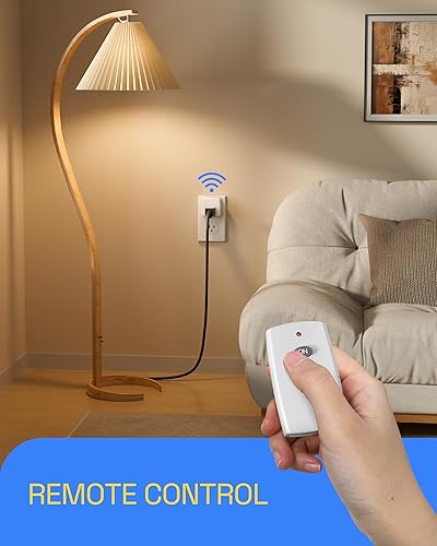 Miniatura 7 de HBN Enchufe de control remoto, interruptor de luz remoto, interruptor de salida inalámbrico, interruptor de encendido y apagado para luz de Navidad