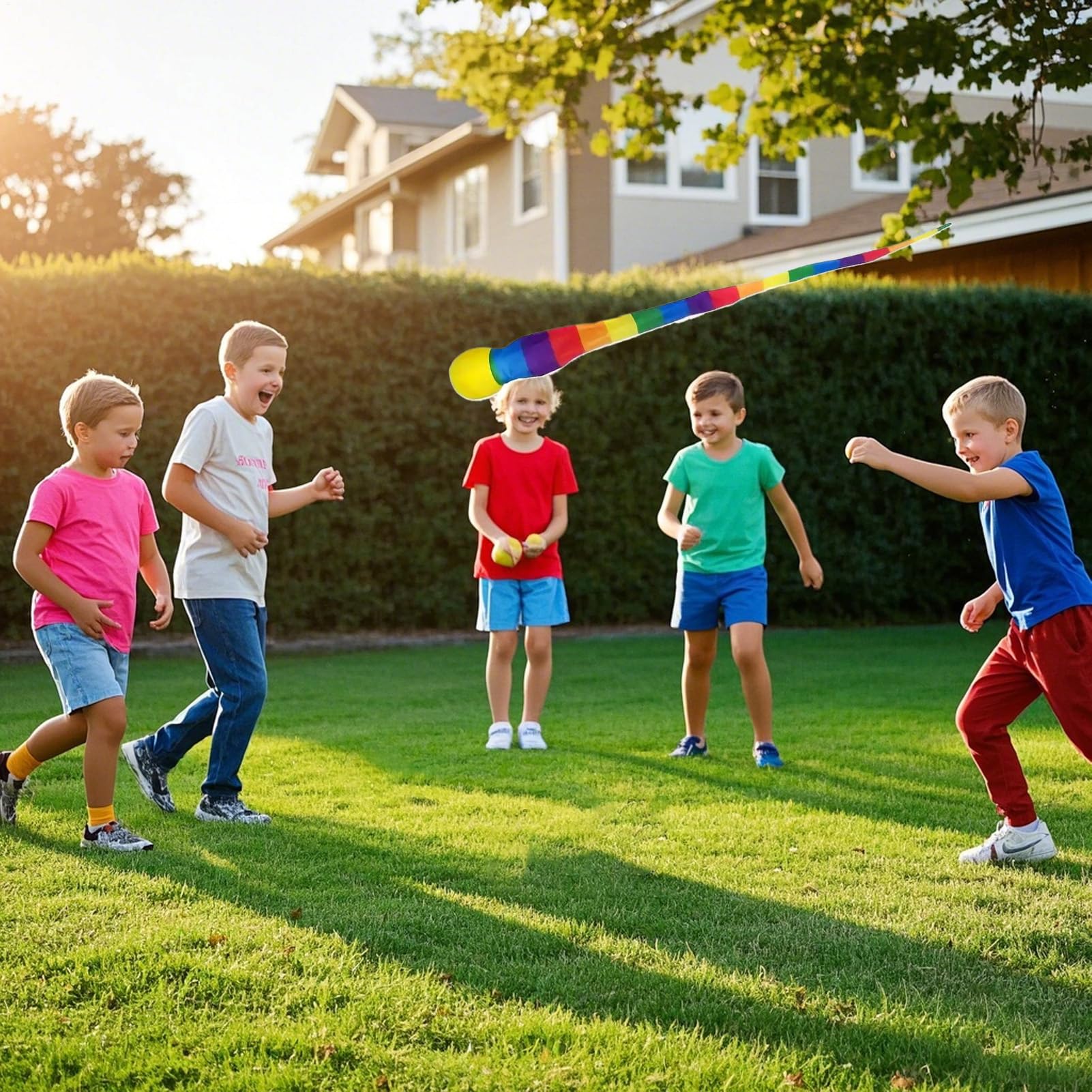 Générique Ballon De Lancer Et Rattrapage,Balles d'Entraînement avec Queue Arc-en-| Jeu de Lancer et Attraper pour et Adultes en Intérieur et Extérieur pour Parc, École, Plage et Jardin