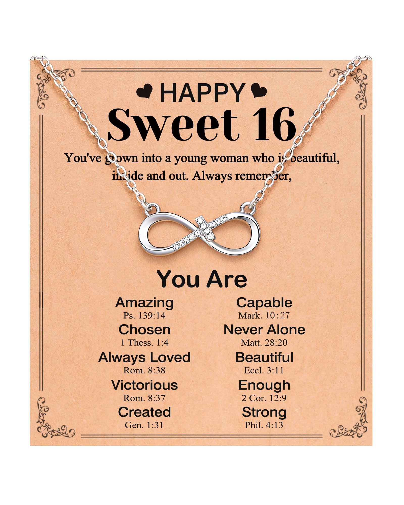 Infinity Cross Necklace 12th/13th/14th/16th/18th Birthday Gifts for Teenage Girls Birthday Presents