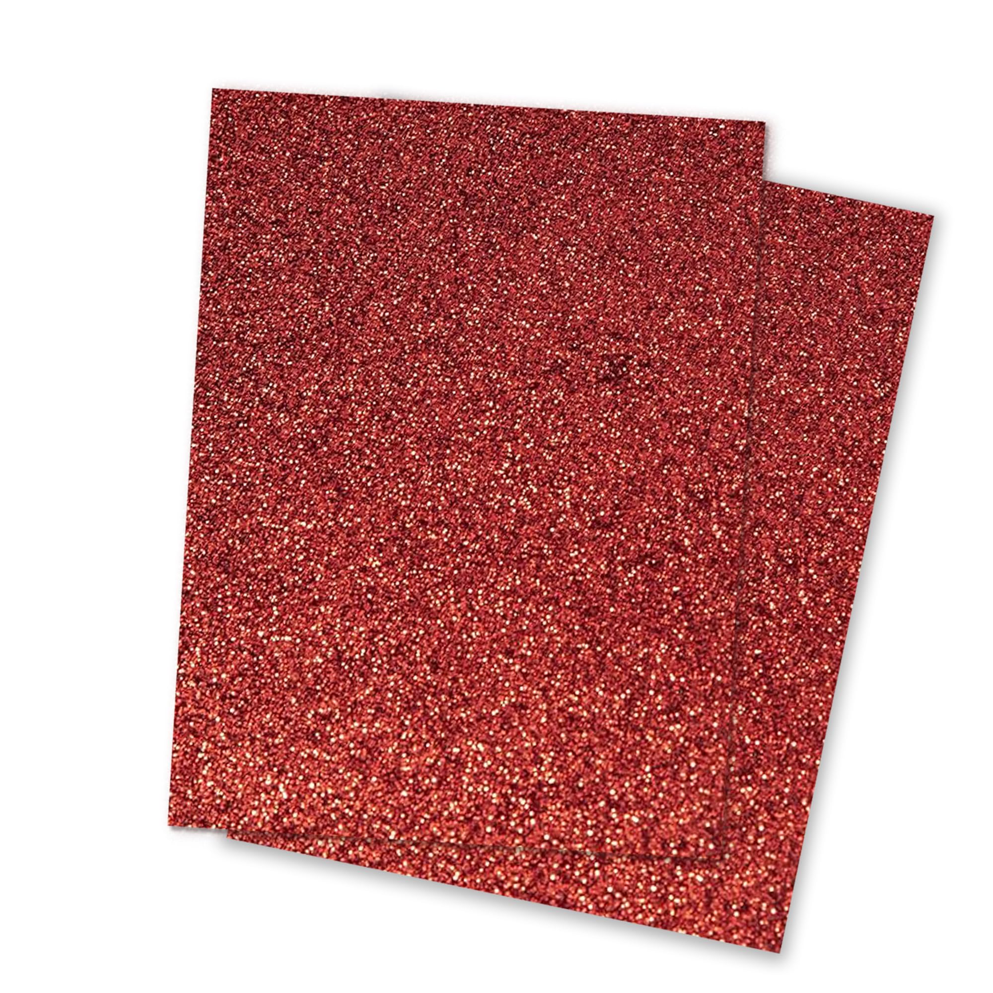 Papercutz (305mm x 305mm) Red Glitter Card 250 GSM (100 Sheets), Zero Shed Glitter Cardstock for Cardmaking, Sparkle Card, Glitter Craft Card, Colourful Craft Paper