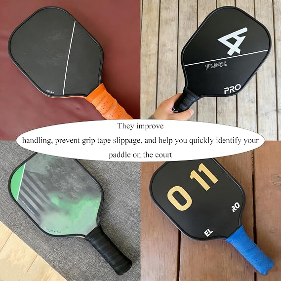 Haruyuki Pickleball Paddle Grip Bands Silicone Stretchy Non-Slip Handle Ring for Pickleball Tennis Rackets Racquetball Baseball Bats Universal Fit for Securing Overgrips Identification