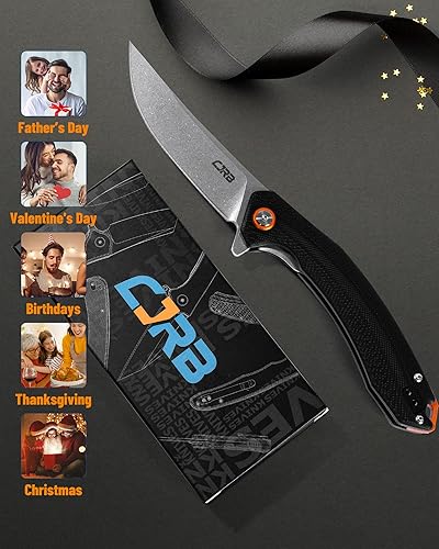 Vista 26 de CJRB Cuchillo plegable Gobi (J1906) AR-RPM9 Acero en polvo G10 Mango EDC Cuchillo de bolsillo Azul Hoja AR-RPM9 actualizada/mango azul G10