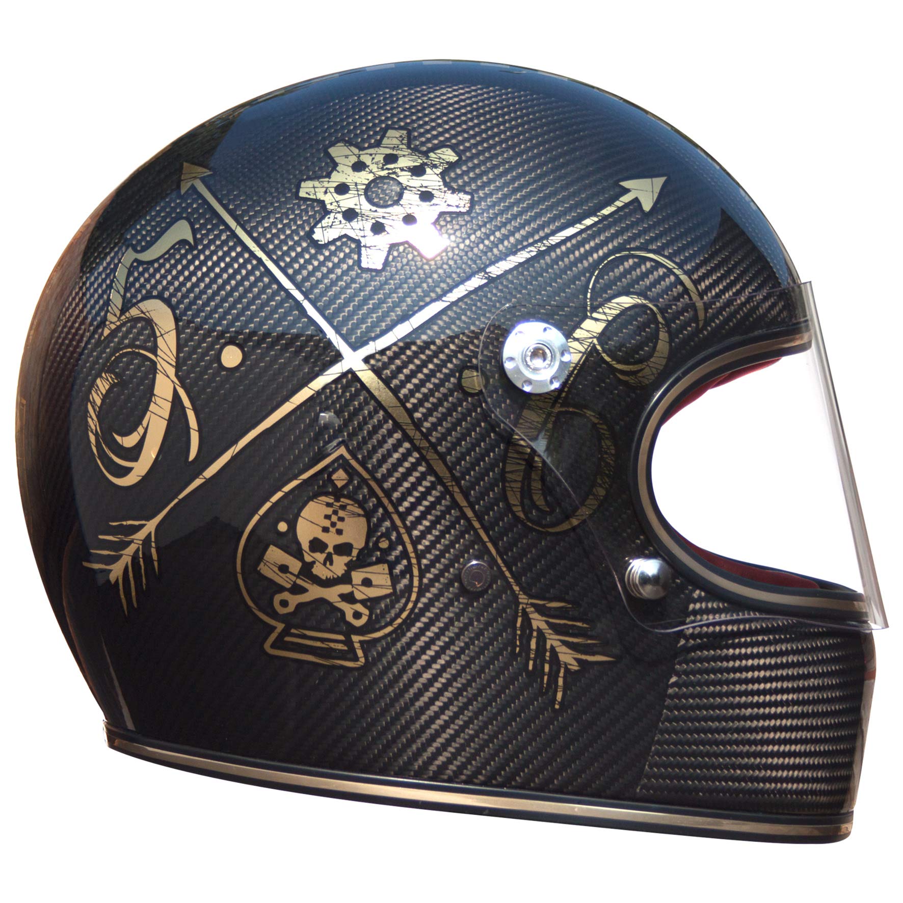 Premier Helmet Trophy Carbon NX Gold Chromed,Black Carbon/Gold,S