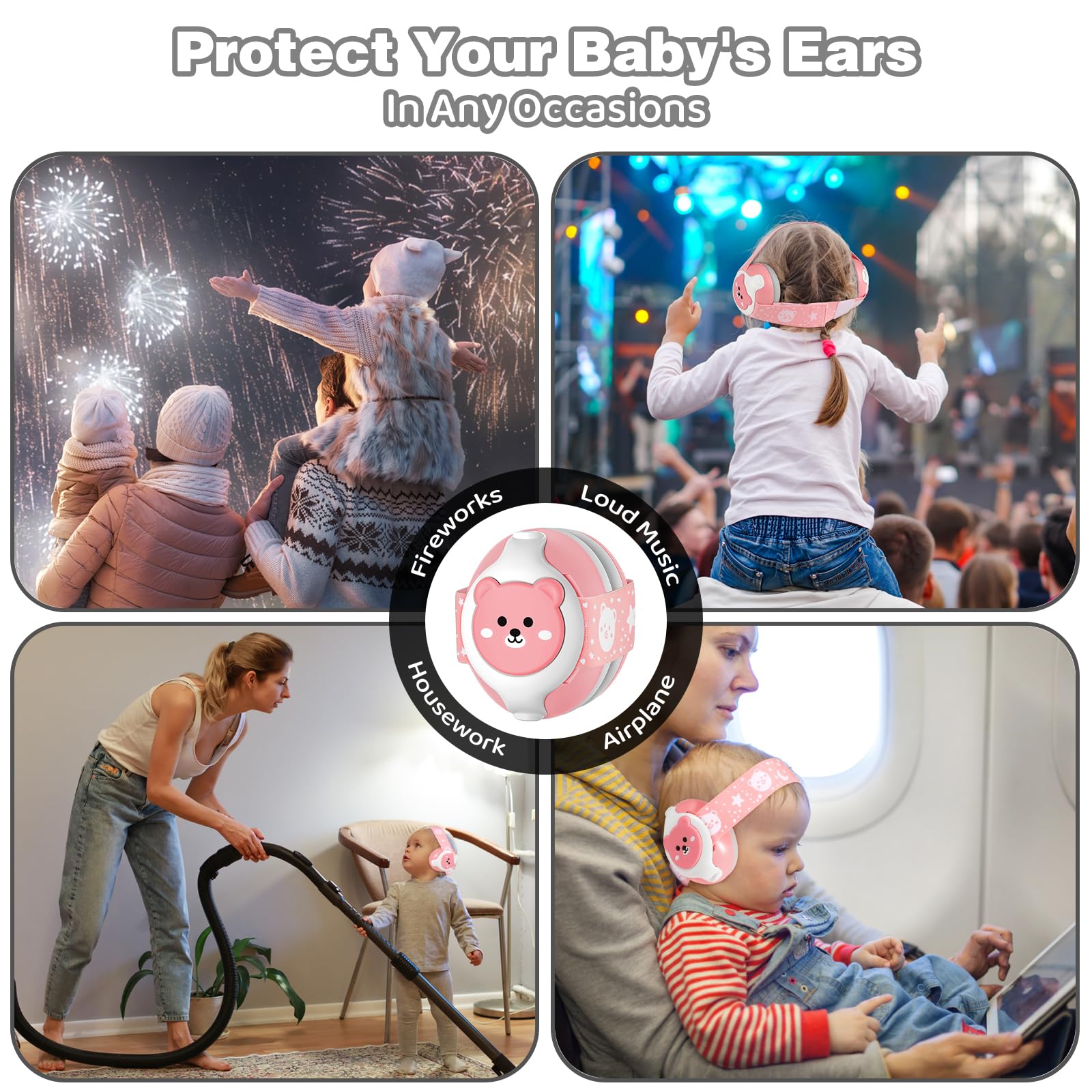 YomauiYee Baby-Kopfhörer, Geräuschunterdrückung mit verstellbarem Kopfband