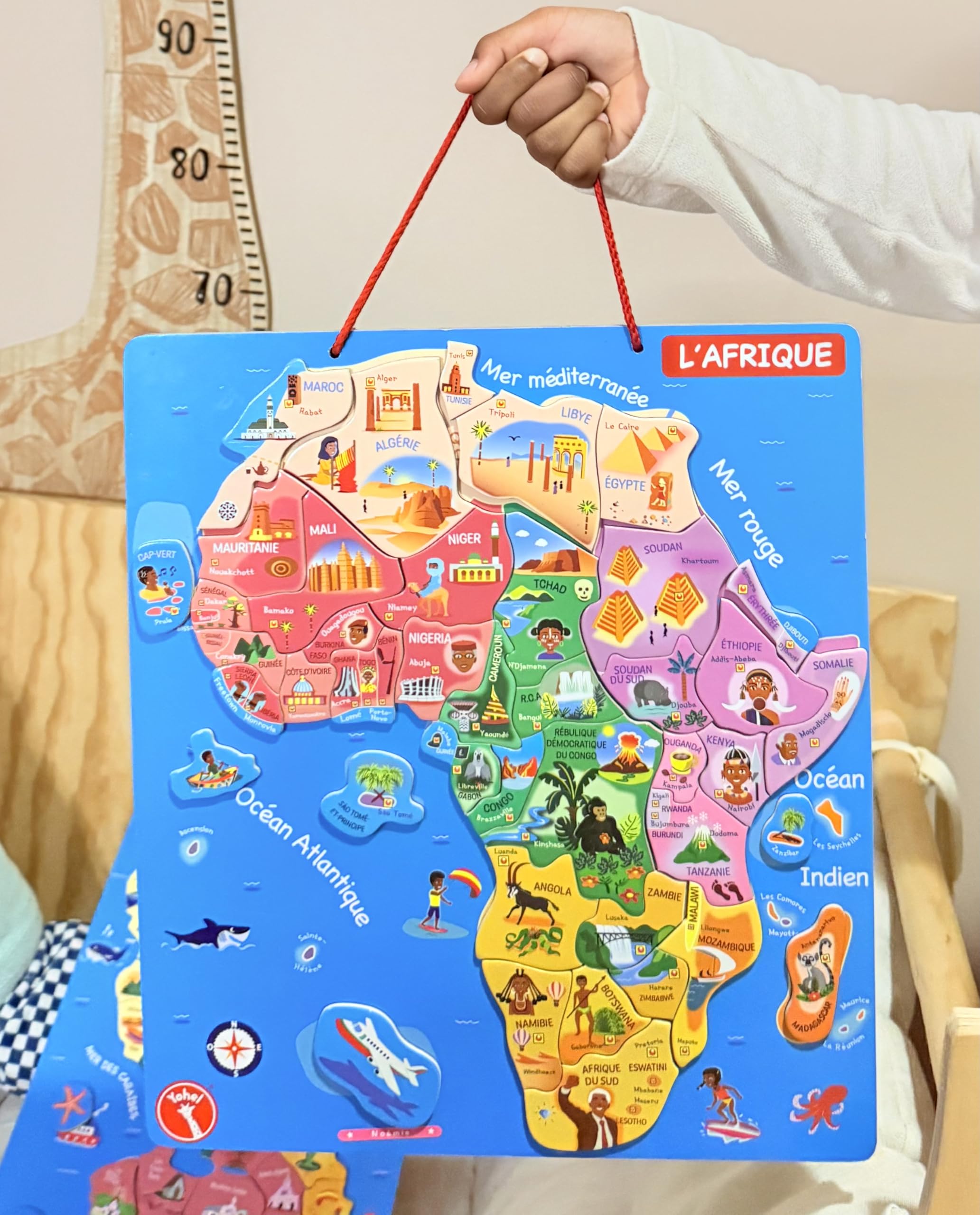Yohel - Puzzle Afrique - Haute qualité - en Bois et