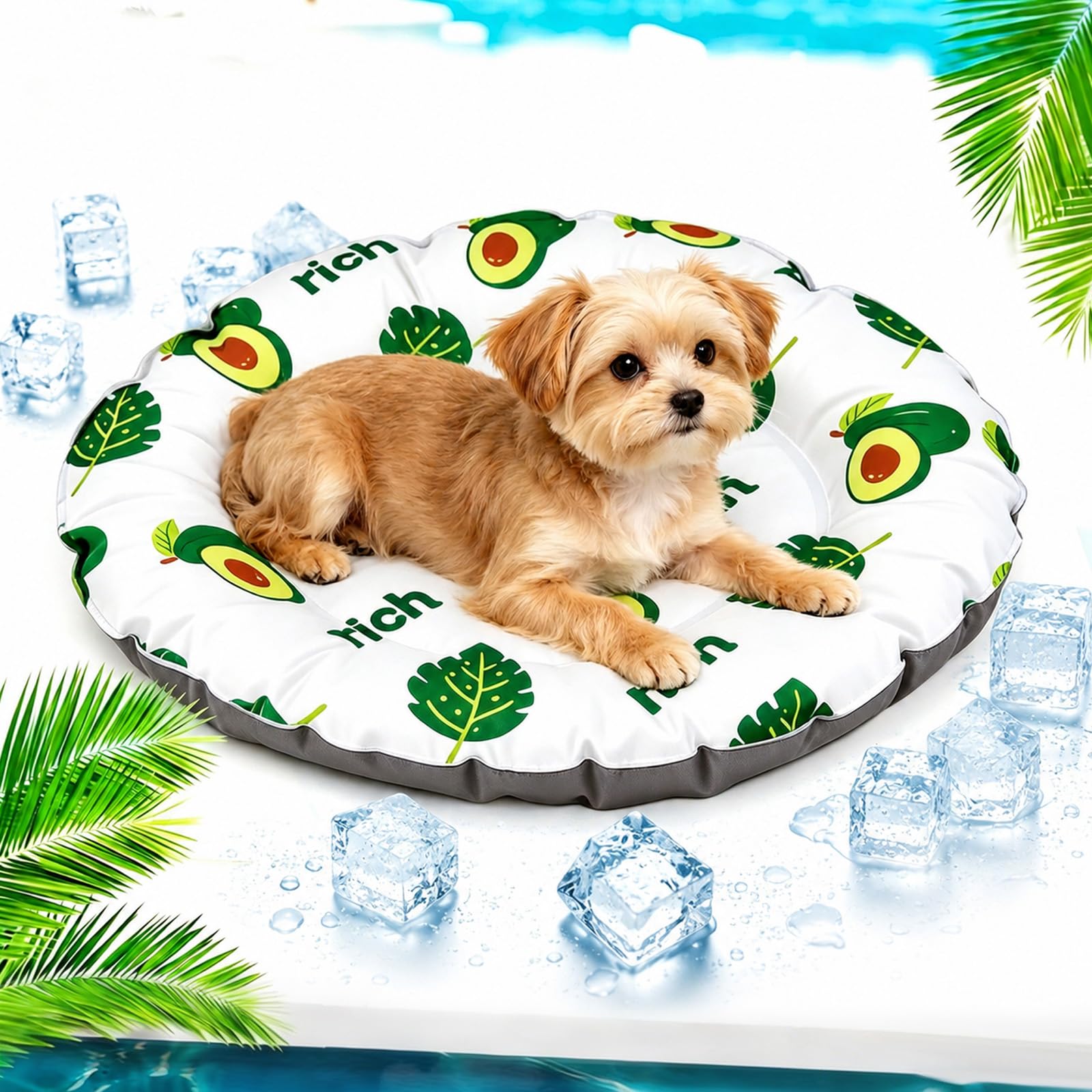 Tappetino Refrigerante Cani, 55 cm, Rotondo Tappetino Rinfrescante Cani, Gatti Tappeto Raffreddamento, Rotondo Tappeto Refrigerante Gatto,Cuscino Rinfrescante Cane e Gatti (Verde)