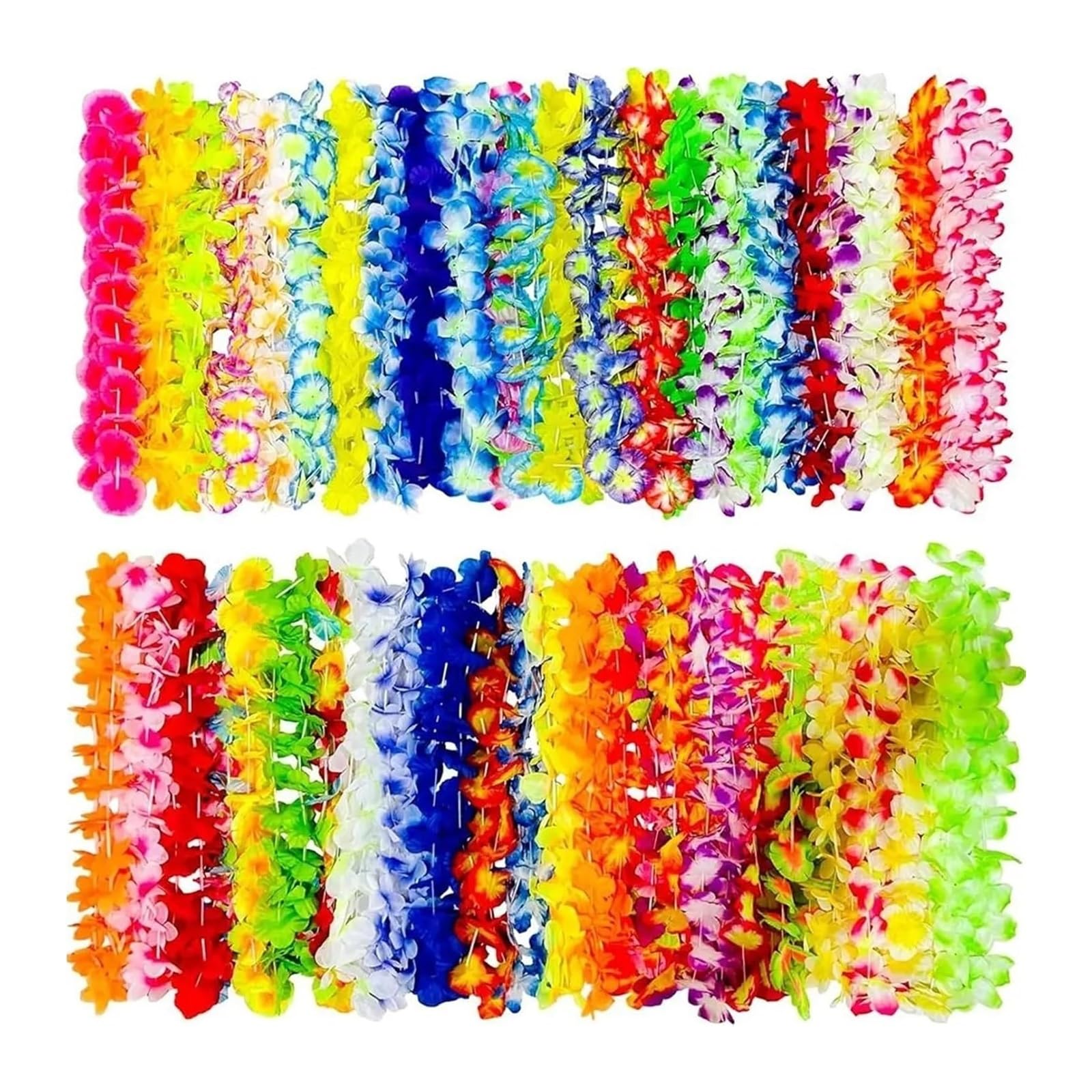 Hawajskie lei, Hawajski naszyjnik Leis ze sztucznego jedwabiu w kształcie kwiatów 24/50/100 szt. Wielokolorowy(Random Color-100pcs)
