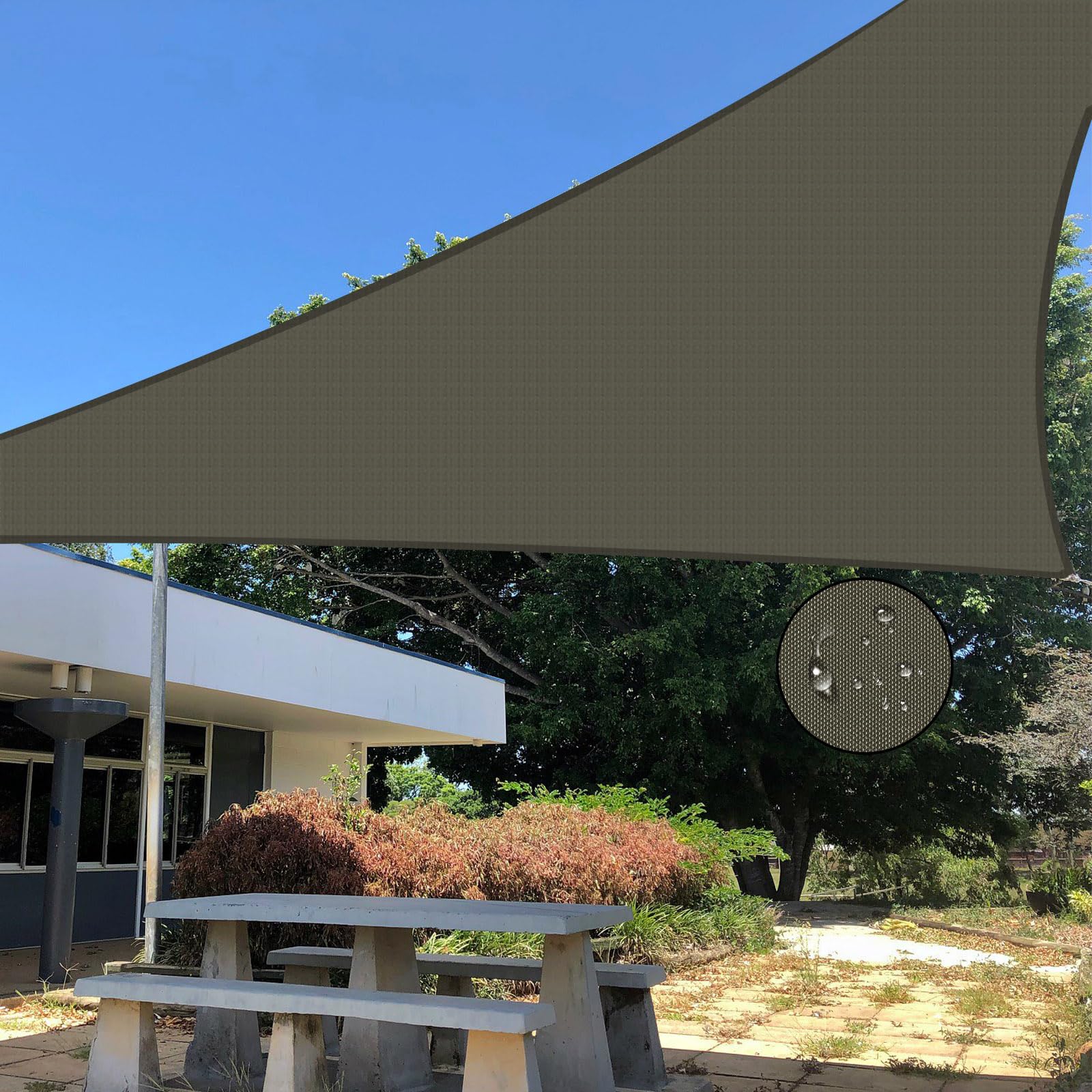 Pare-soleil triangulaire de haute qualité imperméable 6,4 m abri auto et terrasse extérieure