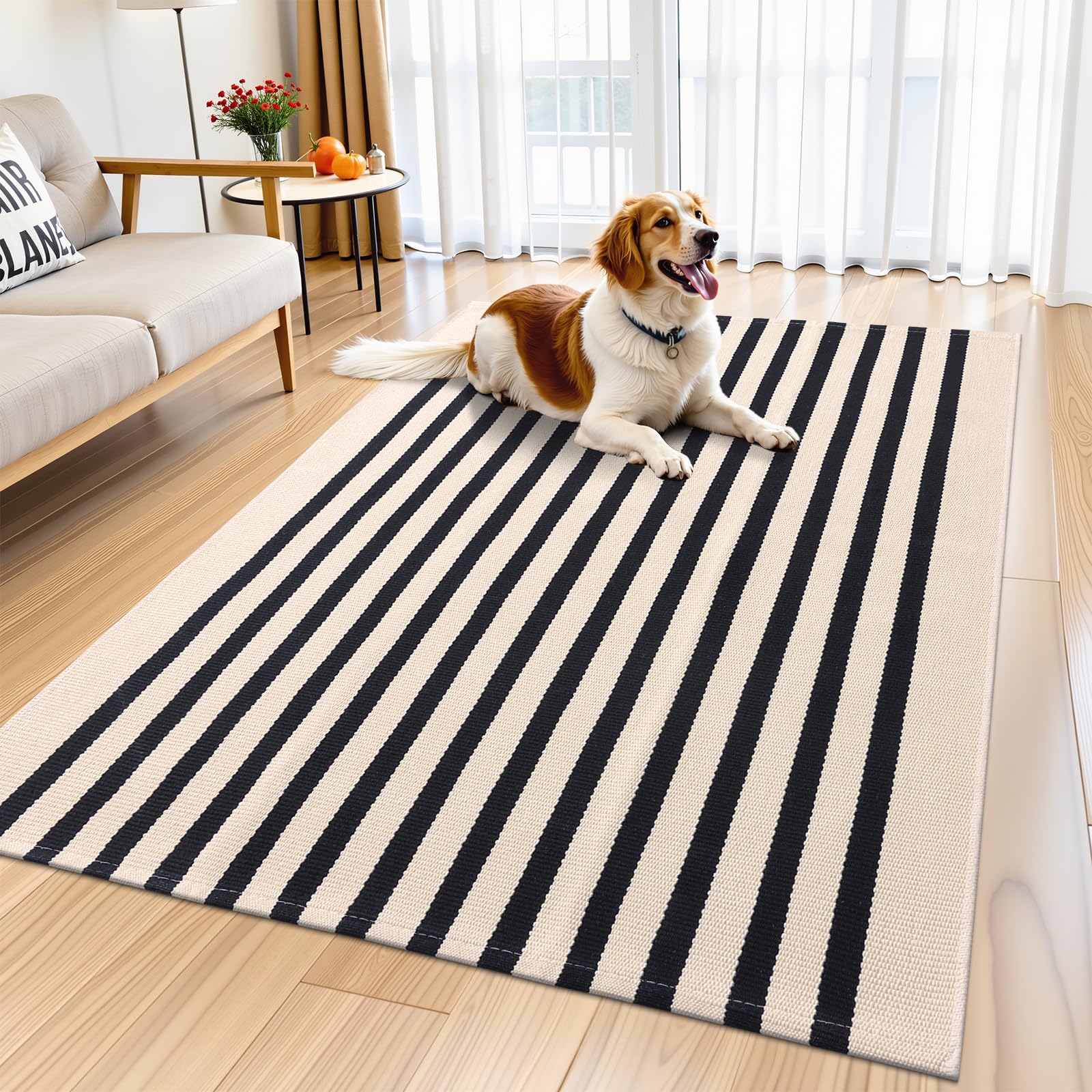 View 1 of Mat, Beige and Black Halloween Rug