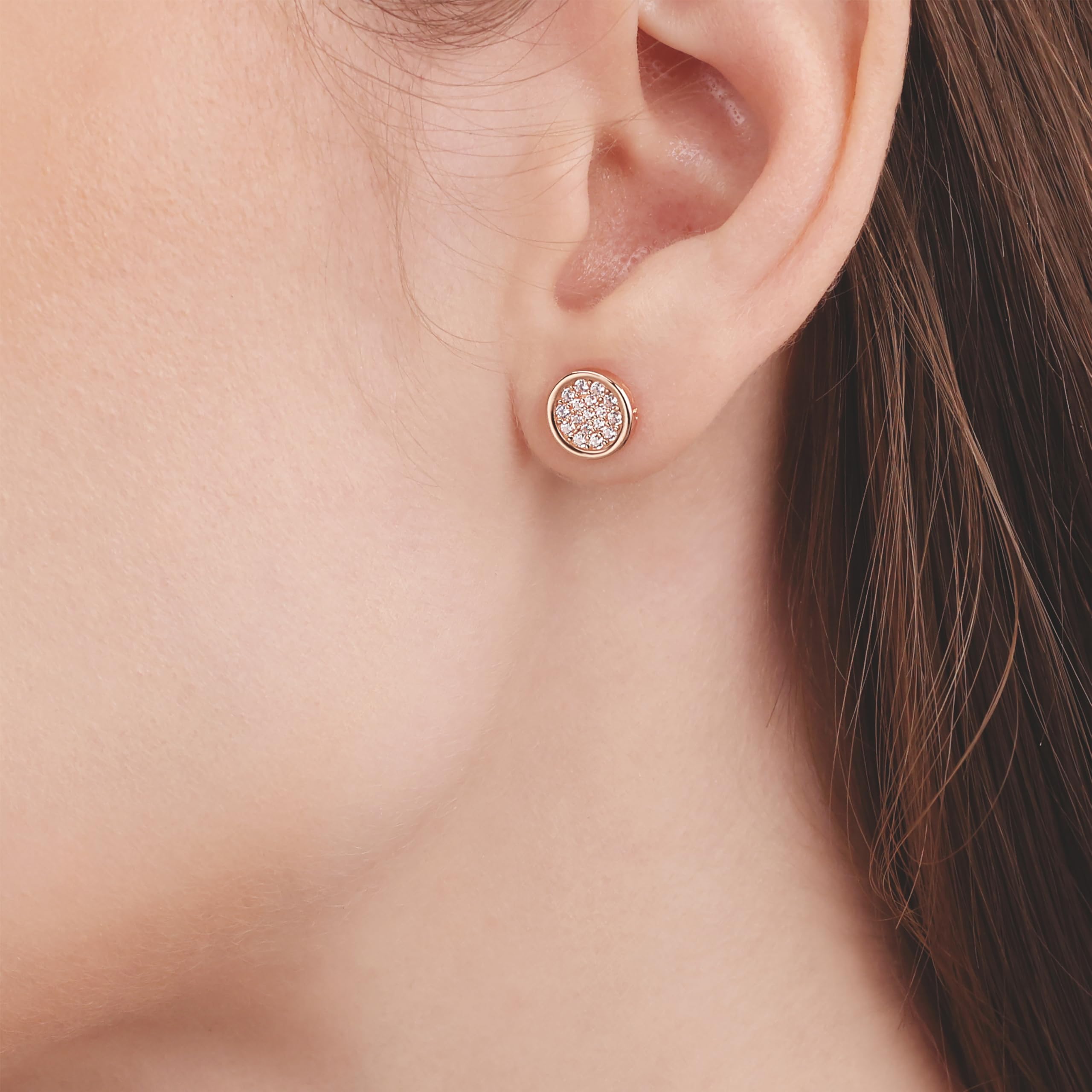TOM TAILOR - Damen Ohrringe 925 Silber - mit Zirkonia Stein - Kreis Ohrstecker