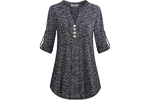 MOQIVGI Women's Contemporary and Designer Roll Tab Sleeve V Neck Plaid Shirts