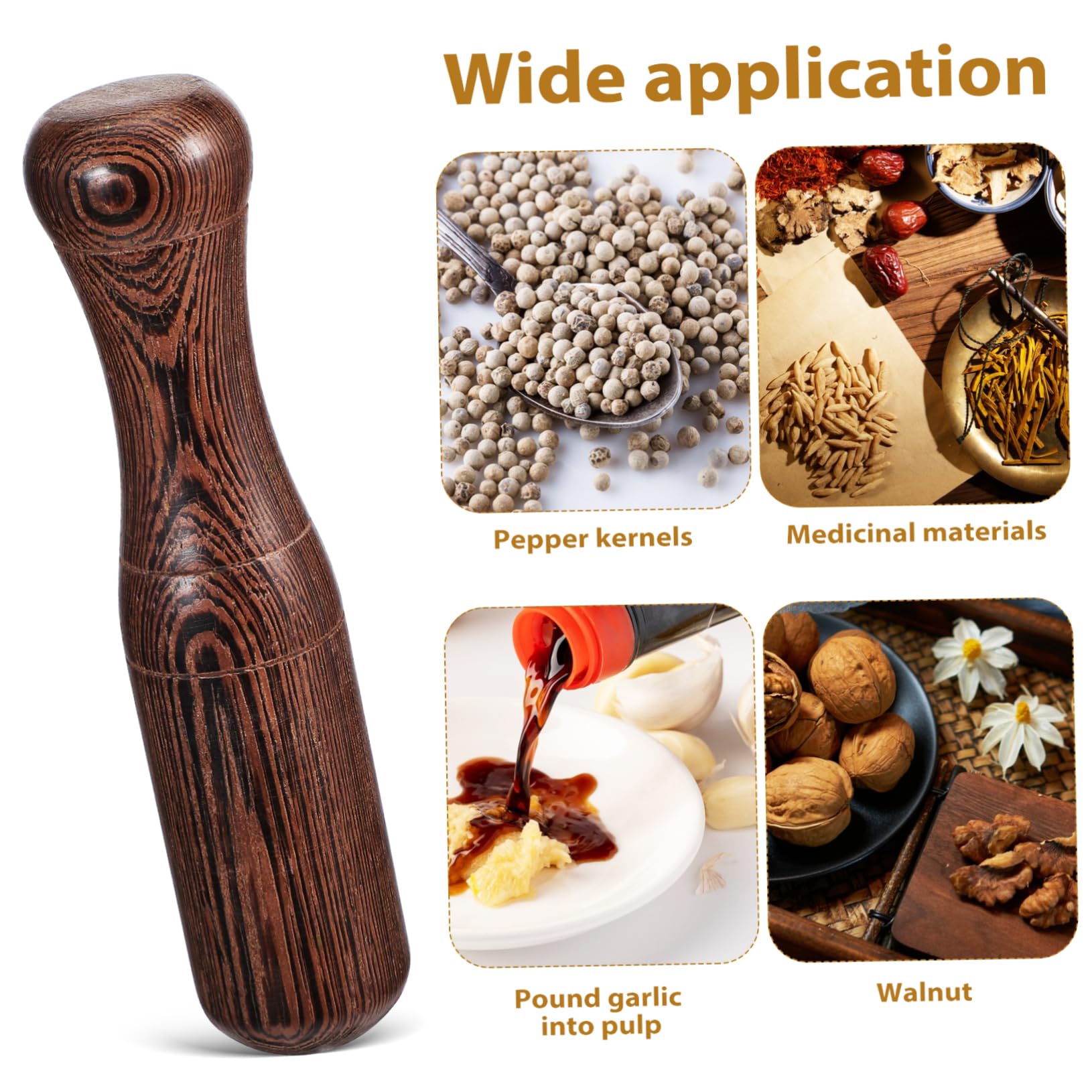 PRETYZOOM 6piezas De Madera De Para Molienda Manual Utensilio De Cocina Para Machacar Especias y De Diseño Ergonómico y