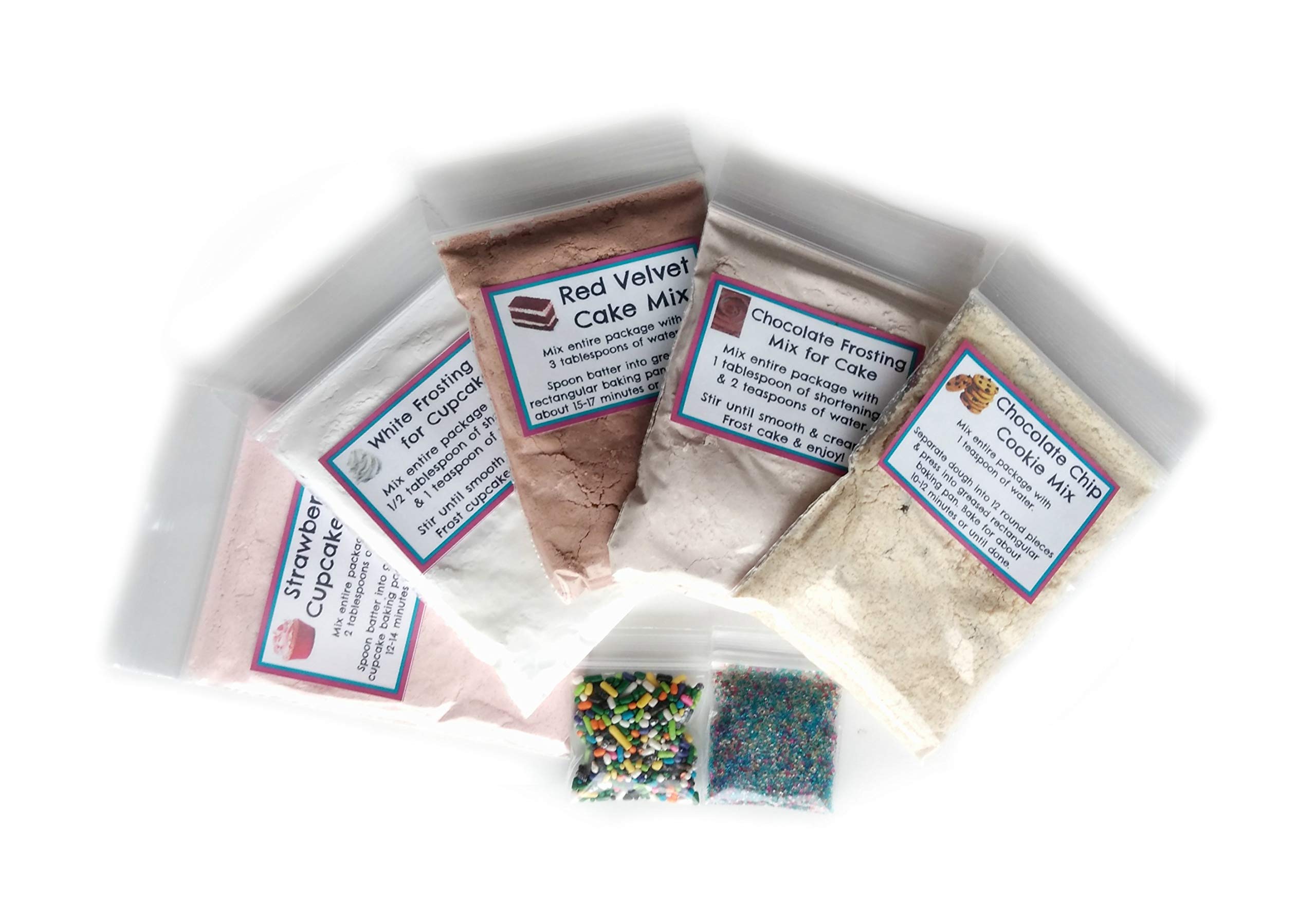 Mix da forno per bambini, facili da cuocere, giocattolo da forno, 7 miscele, kit di ricarica Mega alla fragola, cupcakes, torta di velluto rosso, glassa, set definitivo, forniture da forno, super pack