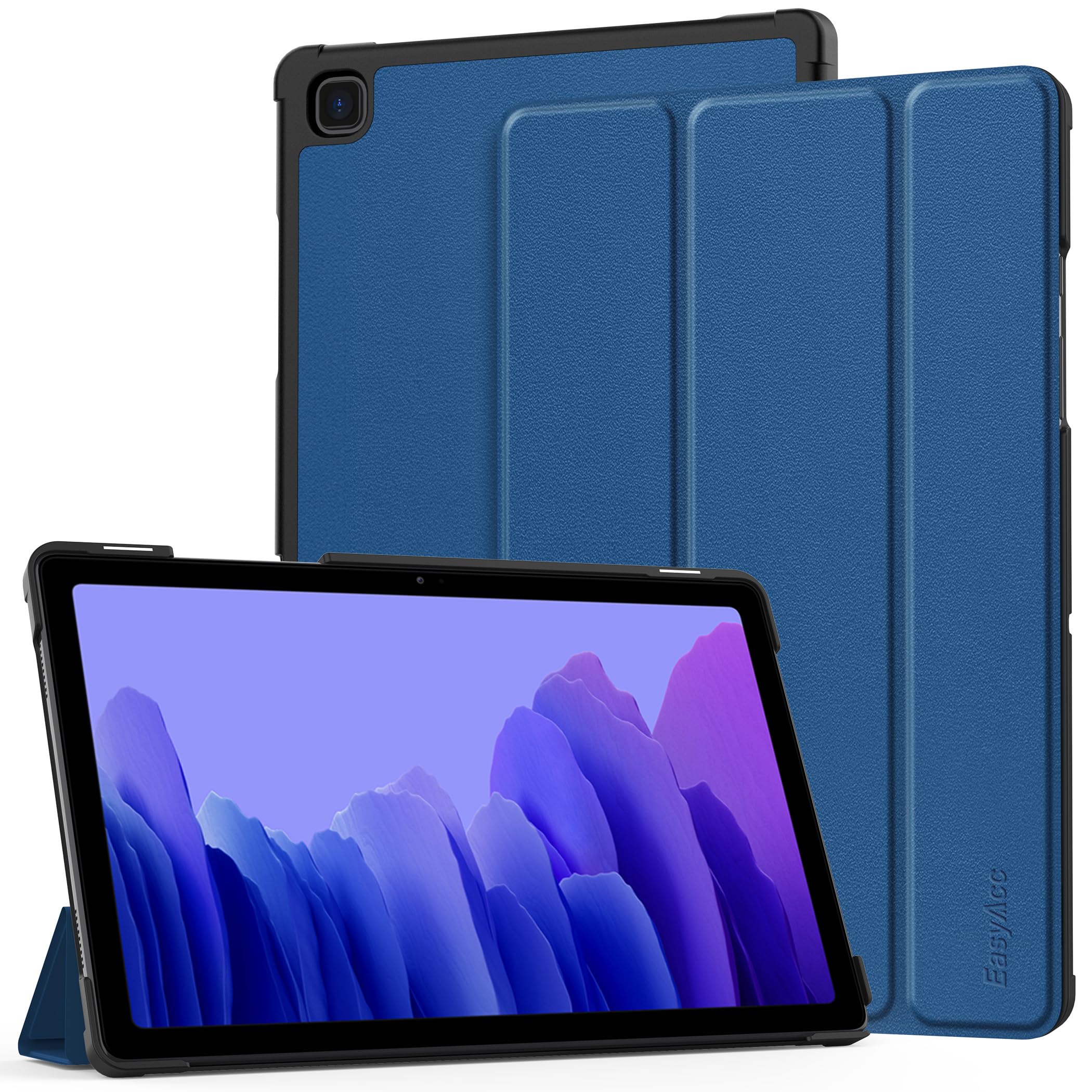 EasyAcc Hülle Kompatibel mit Samsung Galaxy Tab A7 10.4 2022/2020 SM-T500 T505 T507, Ultra Dünn mit Standfunktion Slim PU Leder Smart Schutzhülle mit Auto Sleep Wake Up Funktion (Meerblau)