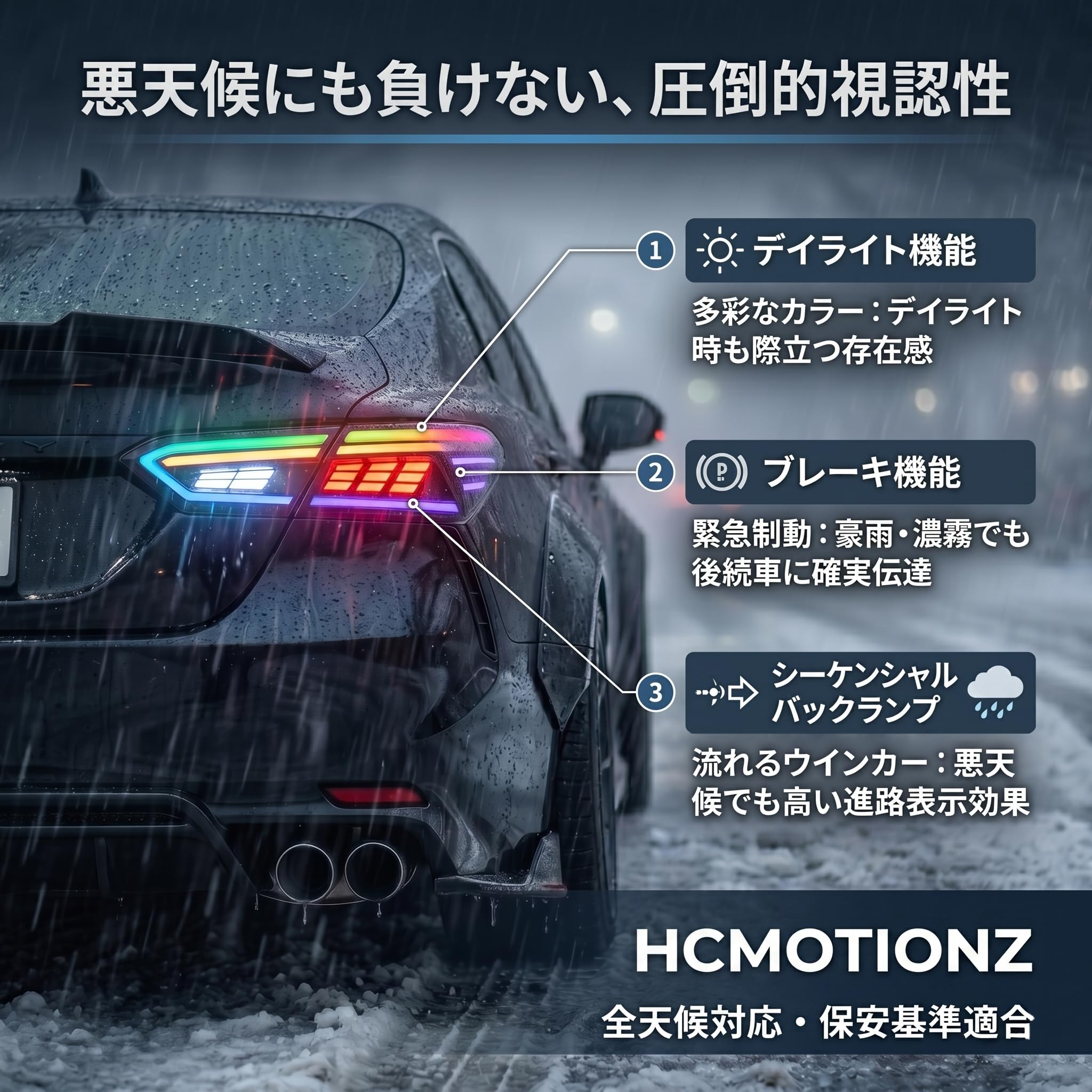 Amazon | HCMOTIONZトヨタ カムリ RGB テールライト テールランプ 70系