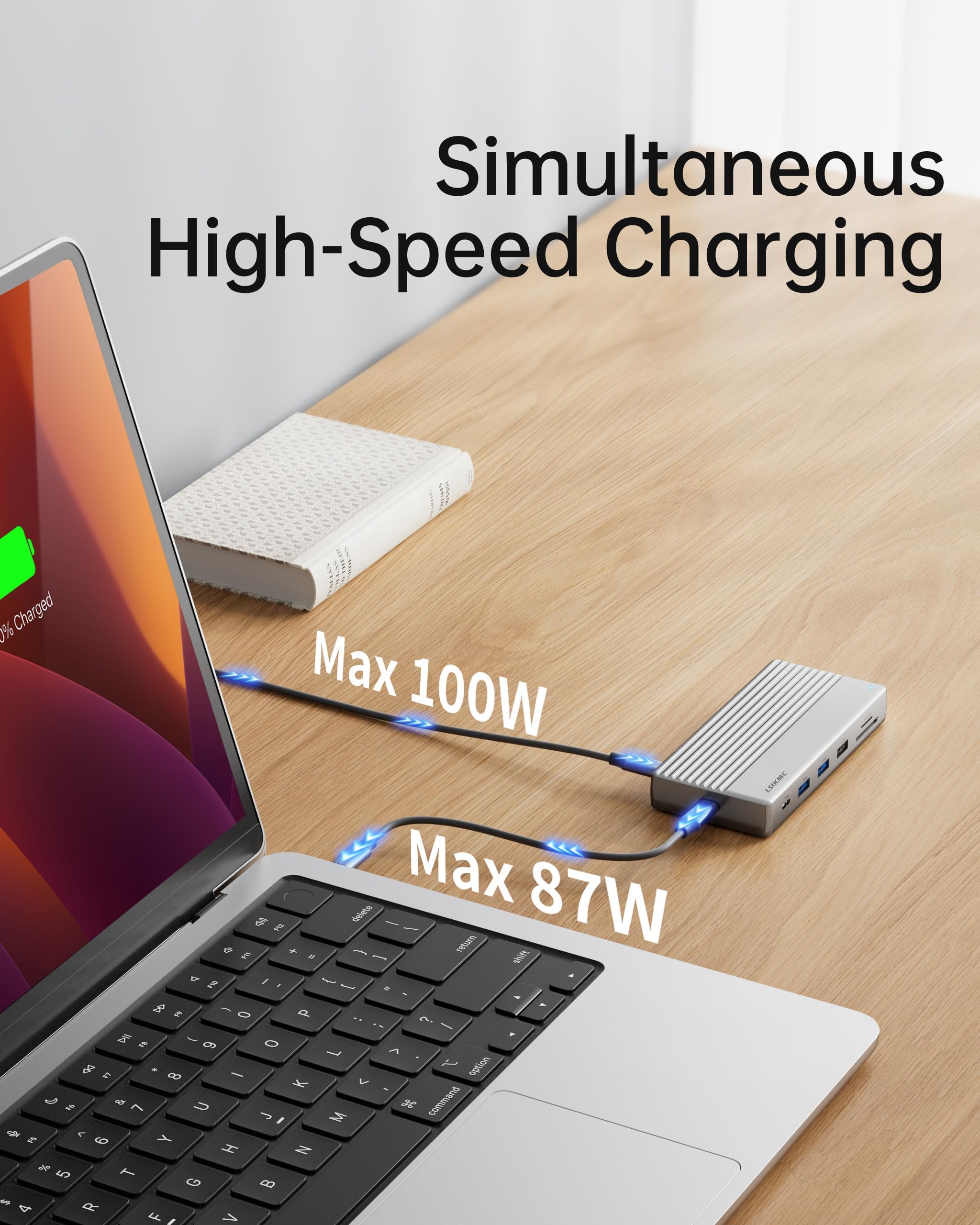 Stacja dokująca USB C, 3 monitory, stacja dokująca do laptopa 11 w 1, podwójny monitor z podwójnym HDMI 4K przy 60 Hz + DP 4k przy 60 Hz + Ethernet+3USB+1USB C+PD+SD/TF, wieloportowy adapter USB C Hub