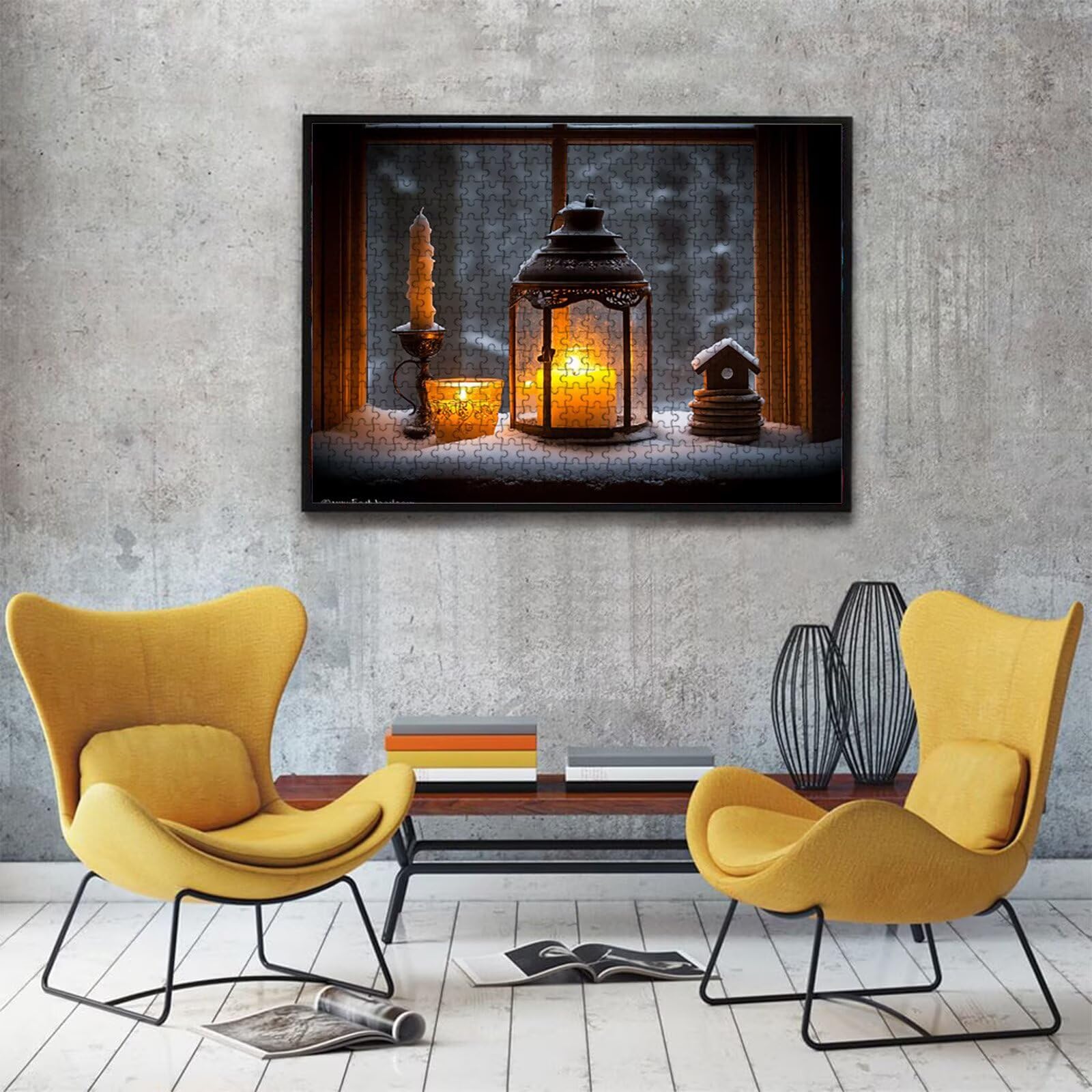Puzzle 2000 sztuk | Okno świetlne jedna świeca Puzzle 2000 sztuk dla dorosłych | Idealnie pasują | bez kurzu | Drewniane puzzle dla całej rodziny | Puzzle XL Expert | Prezent dla kobiet W3H-726