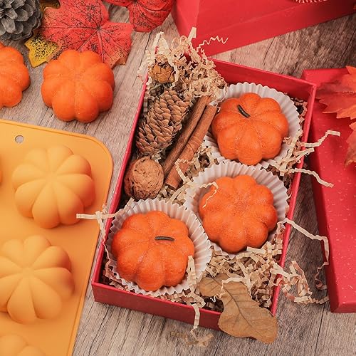 Miniatura 2 de Webake Molde de pastel de calabaza de silicona 3D para cupcakes de calabaza para hornear postre mousse bandeja para Halloween Acción de Gracias (2