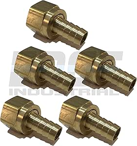 HOSE ID TO 1/4" 45° SAE/37° JIC DUAL SEAT FEMALE FLARE BRASS SWIVEL Connector Fuel Air Water Oil Gas Wog Qty 10
