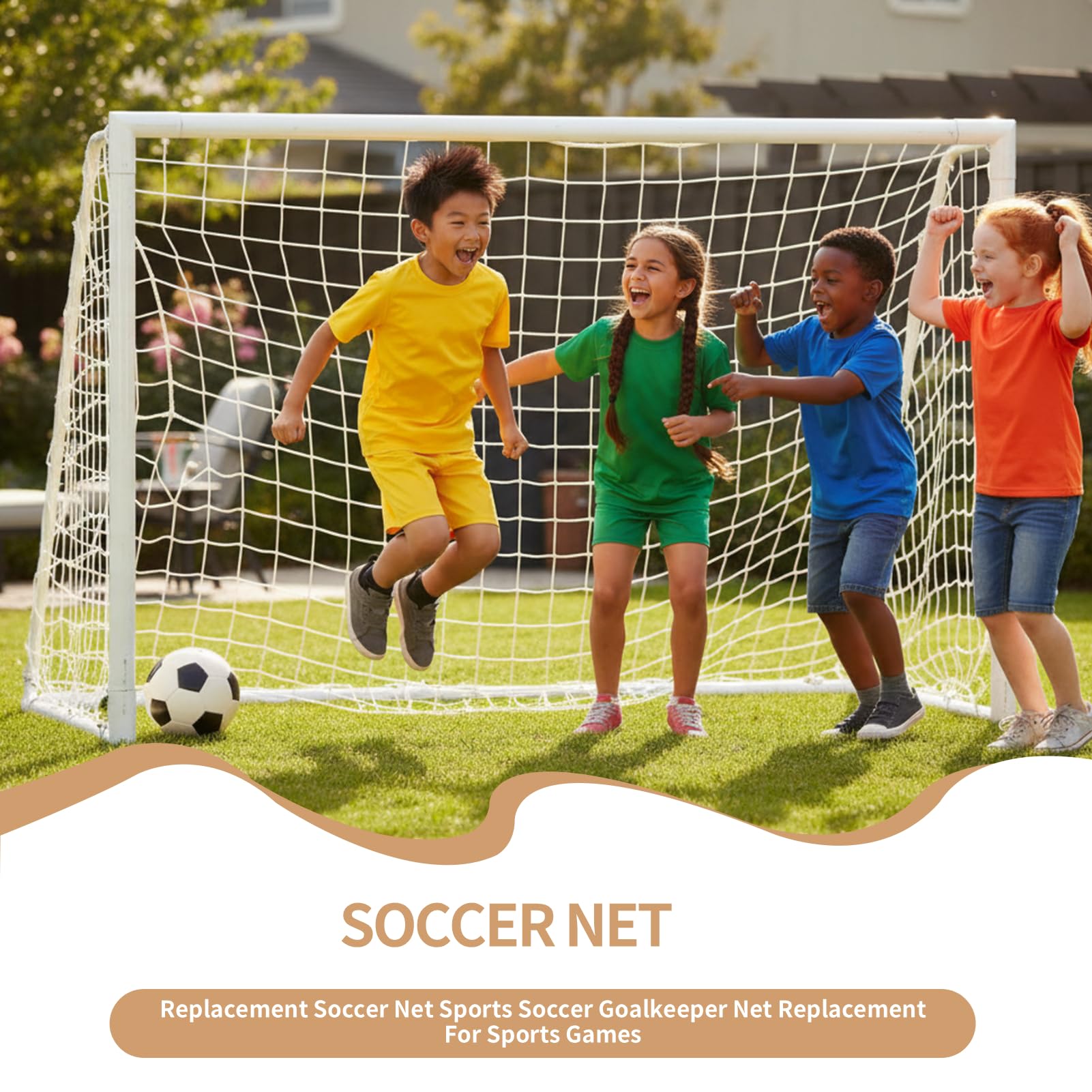 Fußballnetz, Ersatzfußball -Netto -Sportfußball -Torpost -Netto -Ersatz für Sportspiele