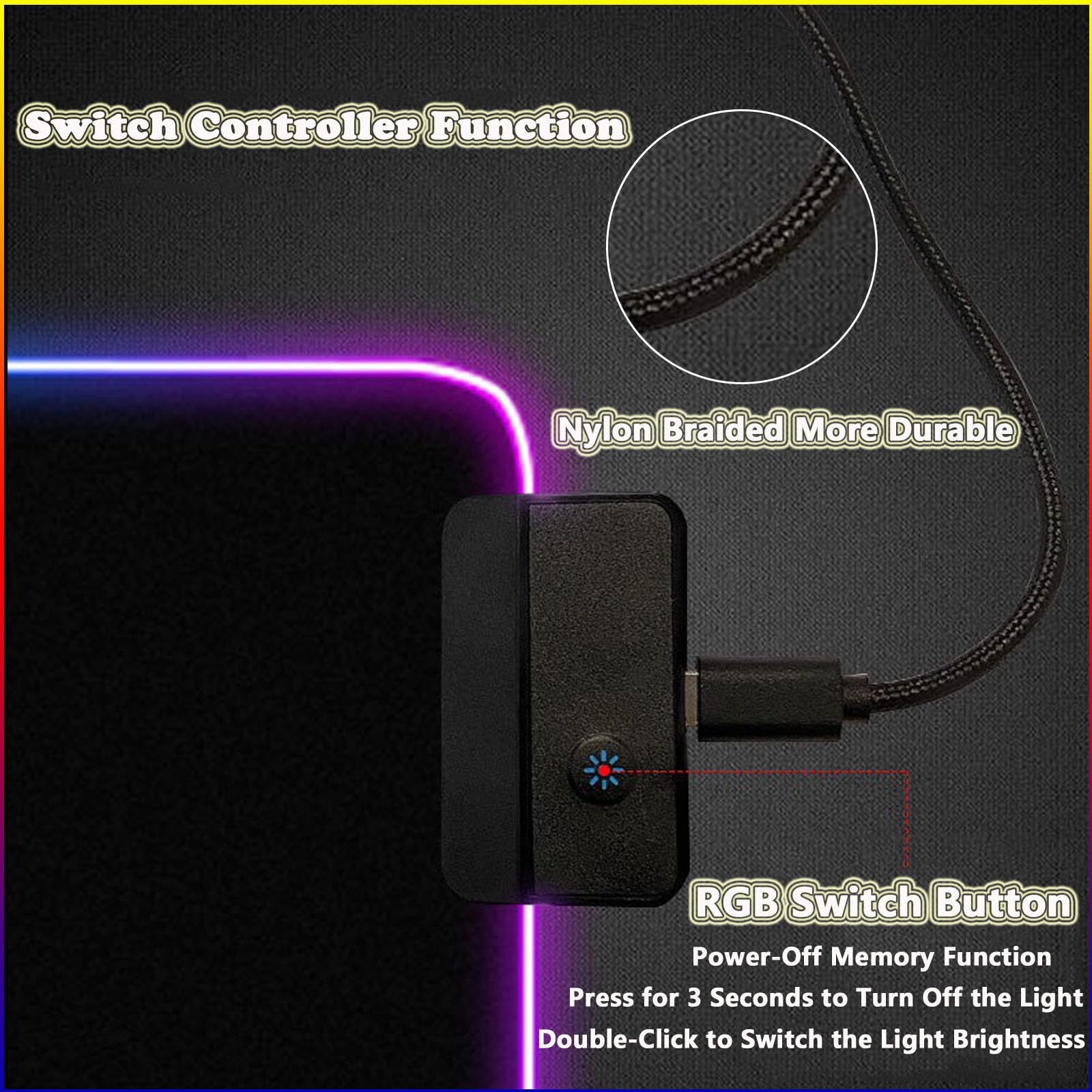 Mateju Tapis De Souris Gaming RGB,Sakura Japonais 14 Modes