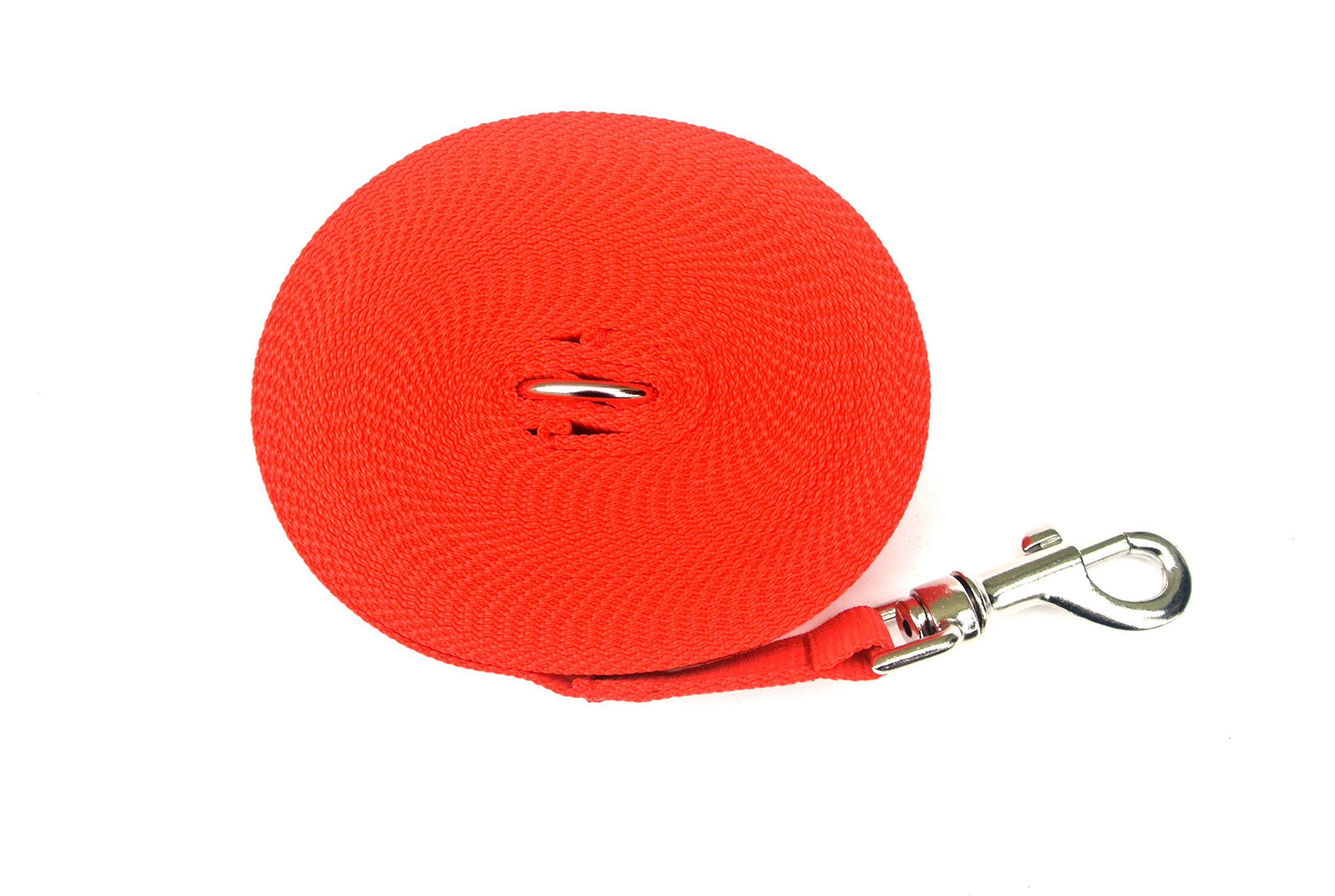 30ft 9m Long Dog Training Lead Obedience Recall Tracking Leash Large 25mm Webbing In RED
