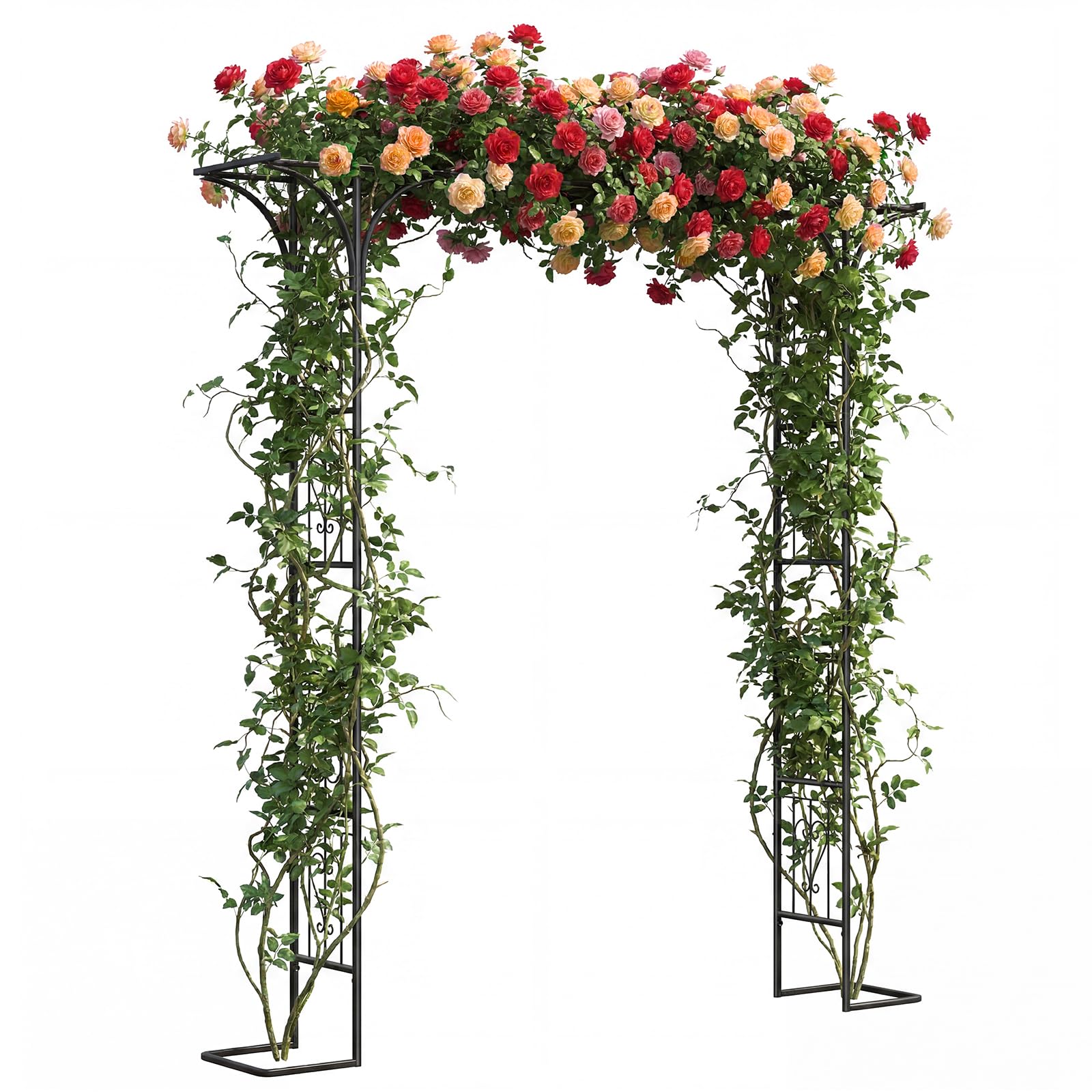Rosenbogen aus Metall, 2,2M Garten-Torbogen Stahlrahmen für Pflanzen zur Unterstützung von Verzierung Kletterer, Torbogen für Garten, Rasen und Hochzeit für Indoor&Outdoor Gartendekoration