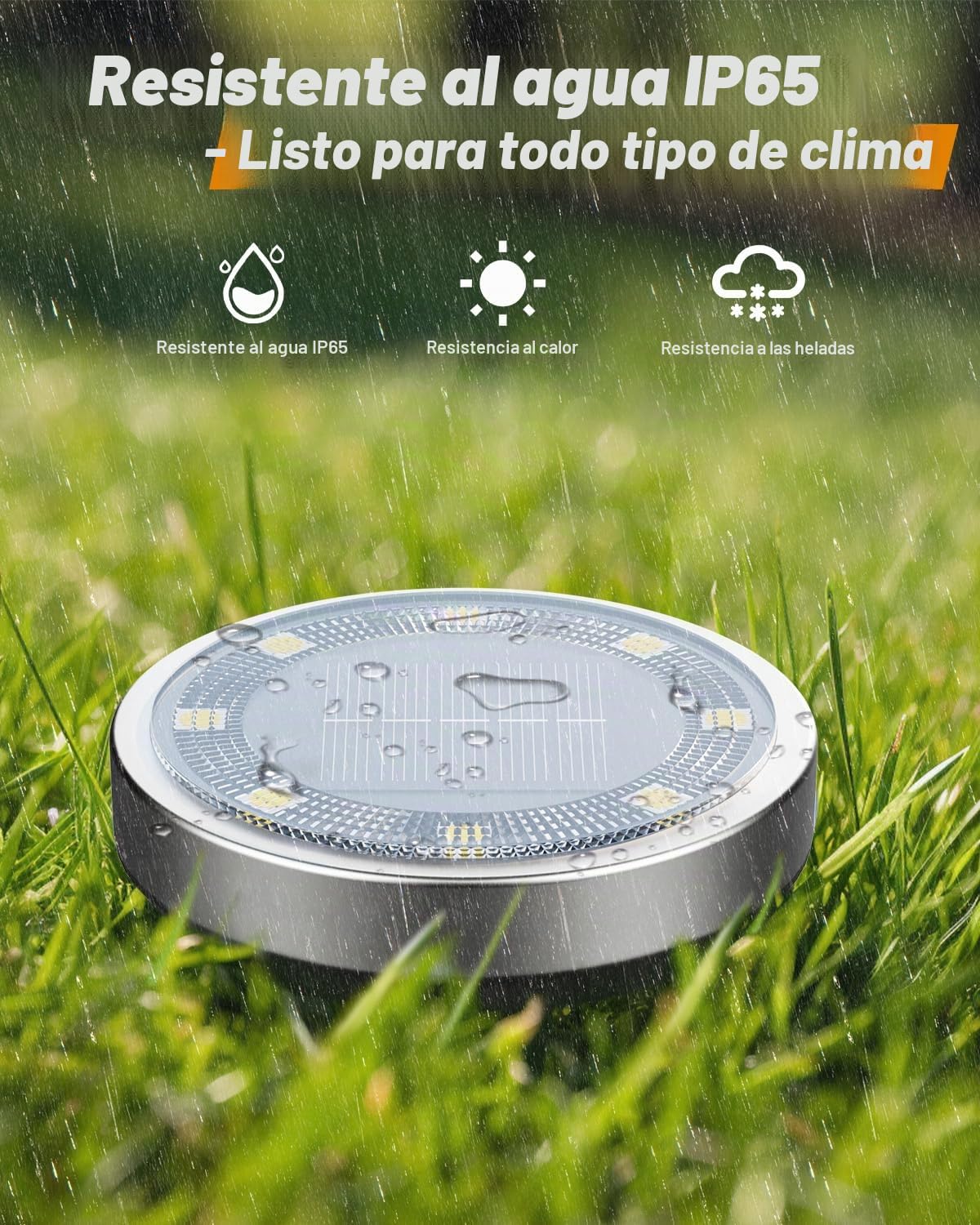 btfarm 8 Paquetes Luces Solares LED Exterior Jardin Suelo, 8 LED Luz Solar Exterior Jardin, IP65 Impermeable Lamparas Solares Suelo Camino, Césped, Patio, Terraza (Blanco Cálido)