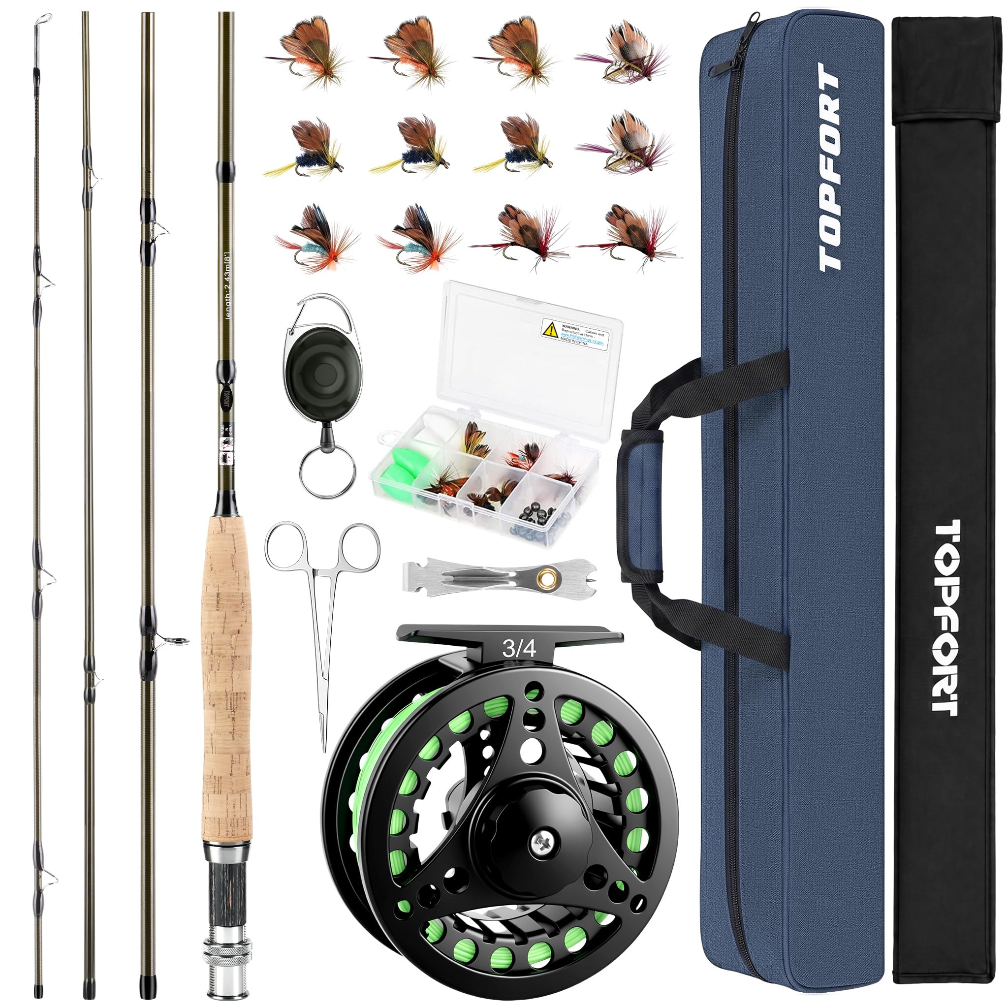 Amazon.com: TOPFORT Fly Fishing Rod and Reel Combo, 4-Piece Fly Rod Kit with Complete Fly Fishing Gear: Fly Rod, Pre-Spooled Fly Fishing Reel, Fishing Flies, Leader, Forceps, Nipper and Carrying Case : Amazon.com: TOPFORT Fly Fishing Rod and Reel Combo, 4-Piece Fly Rod Kit with Complete Fly Fishing Gear: Fly Rod, Pre-Spooled Fly Fishing Reel, Fishing Flies, Leader, Forceps, Nipper and Carrying Case :