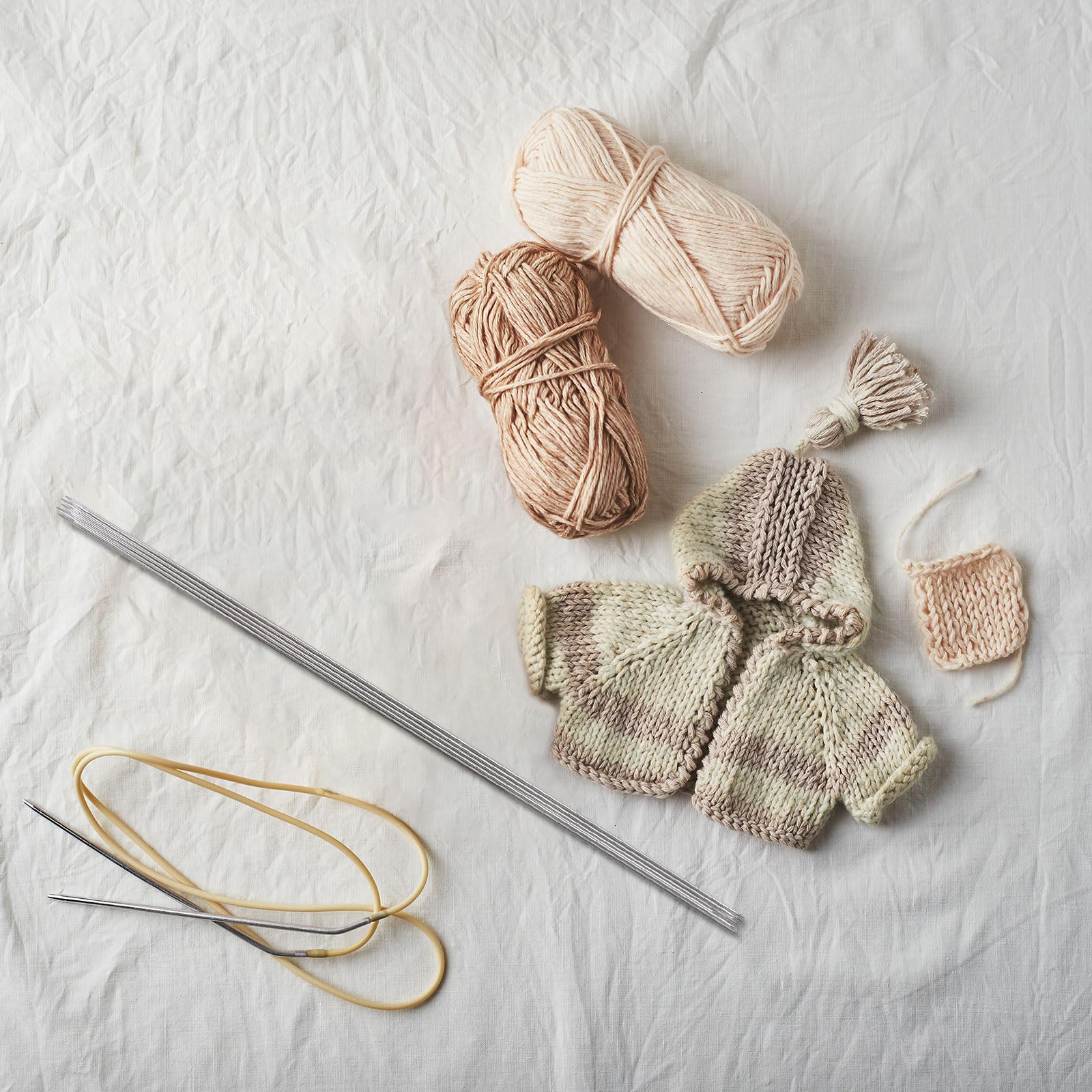 Sourcing Map Lot De 5 Aiguilles à Tricoter à Double Pointe En Acier Inoxydable Avec Support De Maille Pour Projets Faits à La Main 5,5 Mm De Long