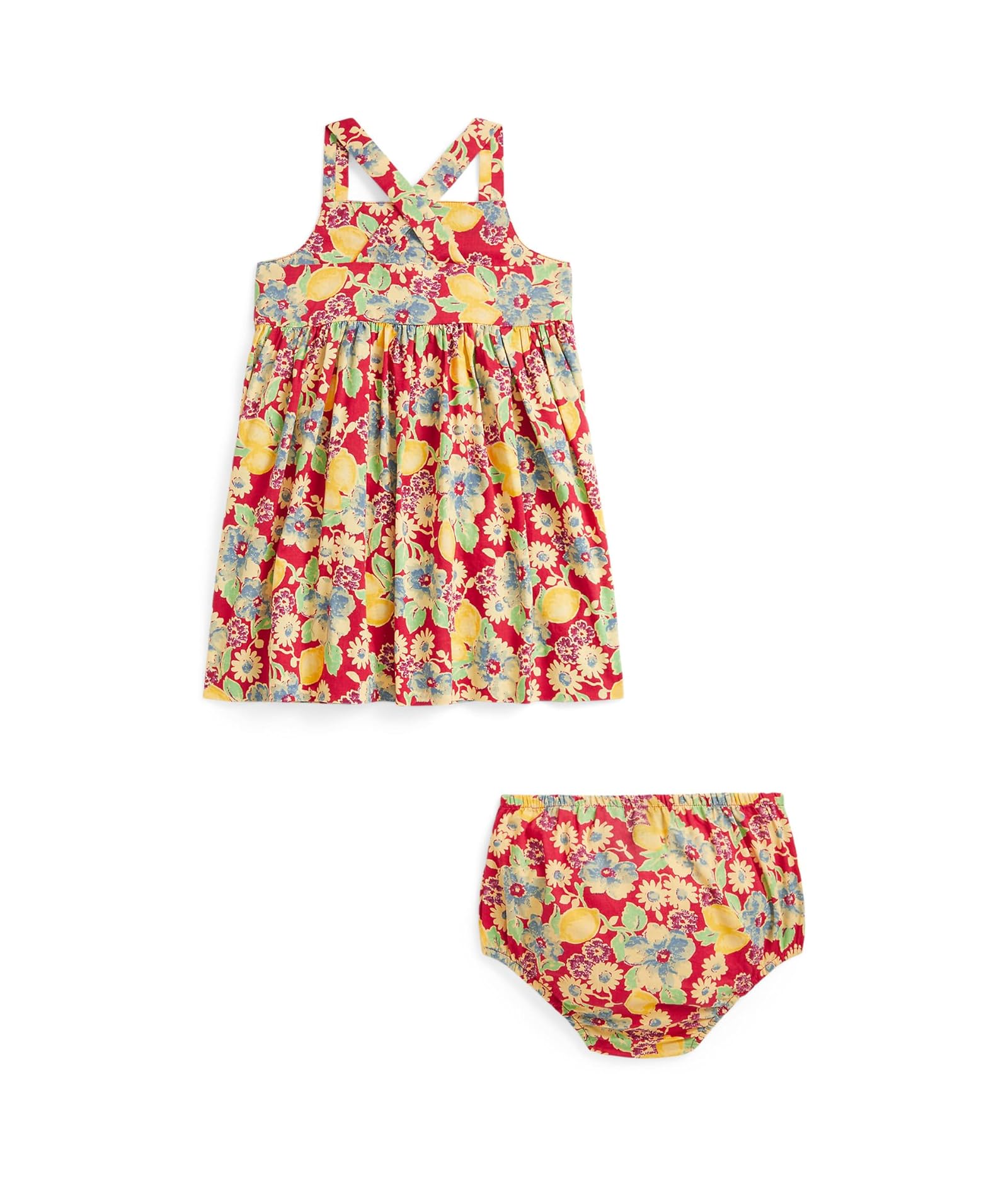 Polo Ralph Lauren Kids Lemon-floral Slub Cotton Dress & Bloomer (Infant) - Picture 3 of 3