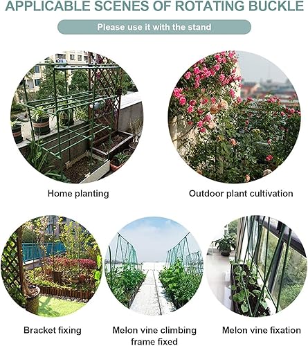 Miniatura 6 de ZAYI Clip de conector de enrejado ajustable de 0.315 in, accesorios de stent de ratán verde para escalar, conector universal giratorio para plantas,