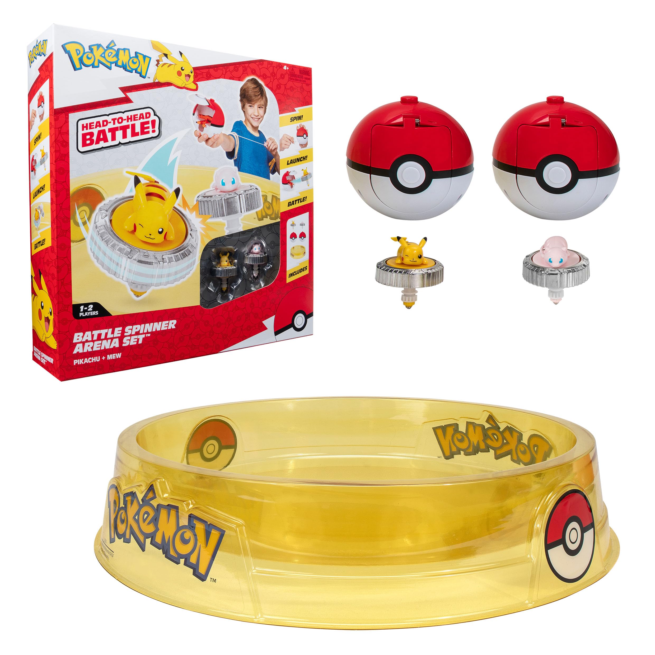Pokémon Battle Spinner Arena Set – Dos Spinners de Batalla con Dos lanzadores de Bolas Poké Spinner y Battle Arena