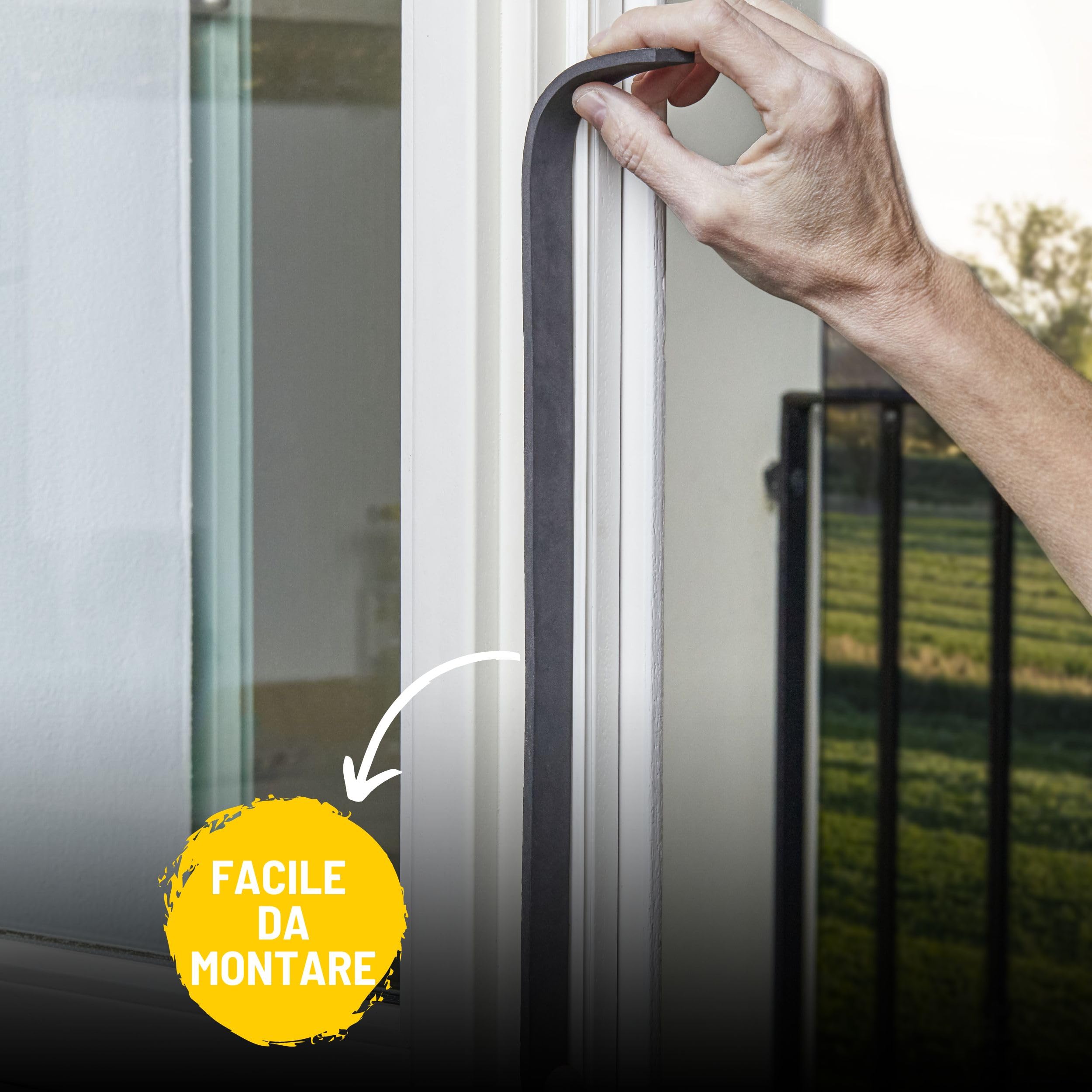 Junta burlete para ventanas y puertas negras, 10 x 15 mm - Junta adhesiva aplicable para bricolaje - Tira selladora de 10 m para puertas y ventanas - Junta para puerta blindada
