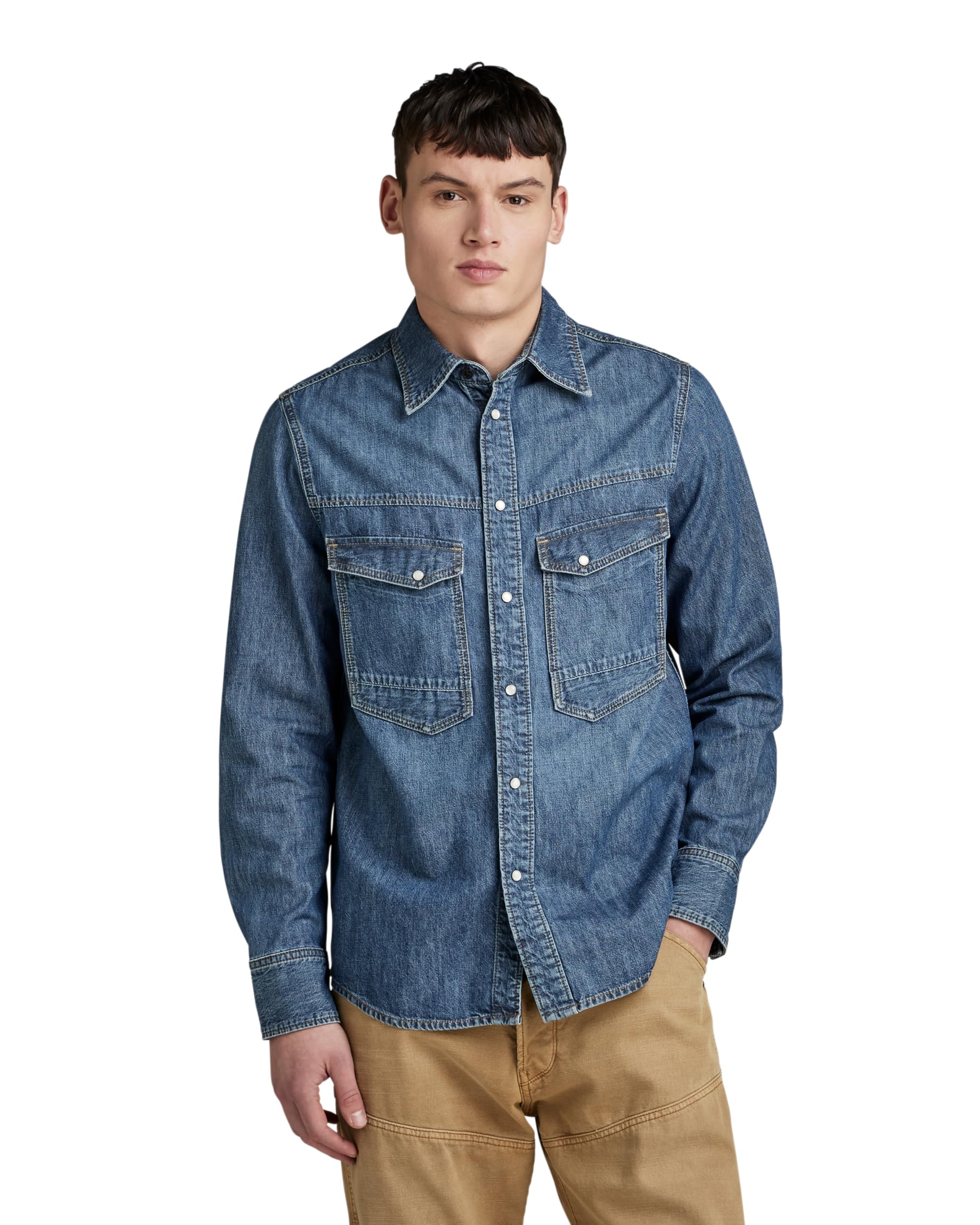 G-STAR Herren Dakota Regular Hemd, Blau (Faded Seasalt D23006-D539-G337), S