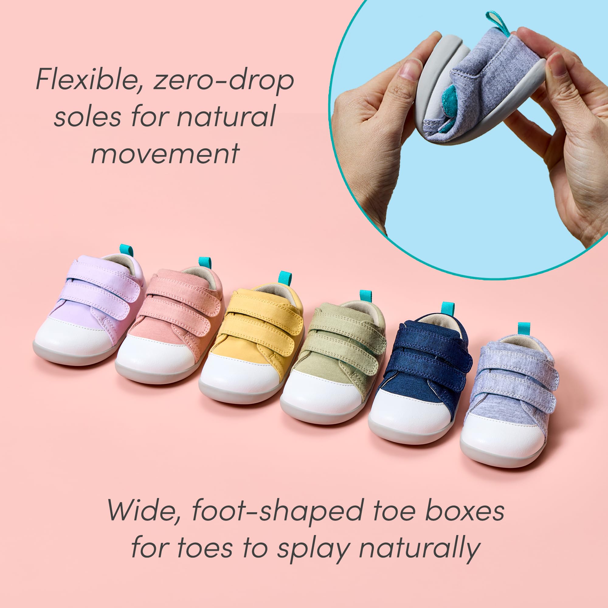 Ten Little First Walker Baby Shoes & Toddler Shoes for Boys & Girls - Lightweight, Breathable Cotton Baby Walking Shoes - Non-Slip, Wide-Feet Walking Shoes for Babies
