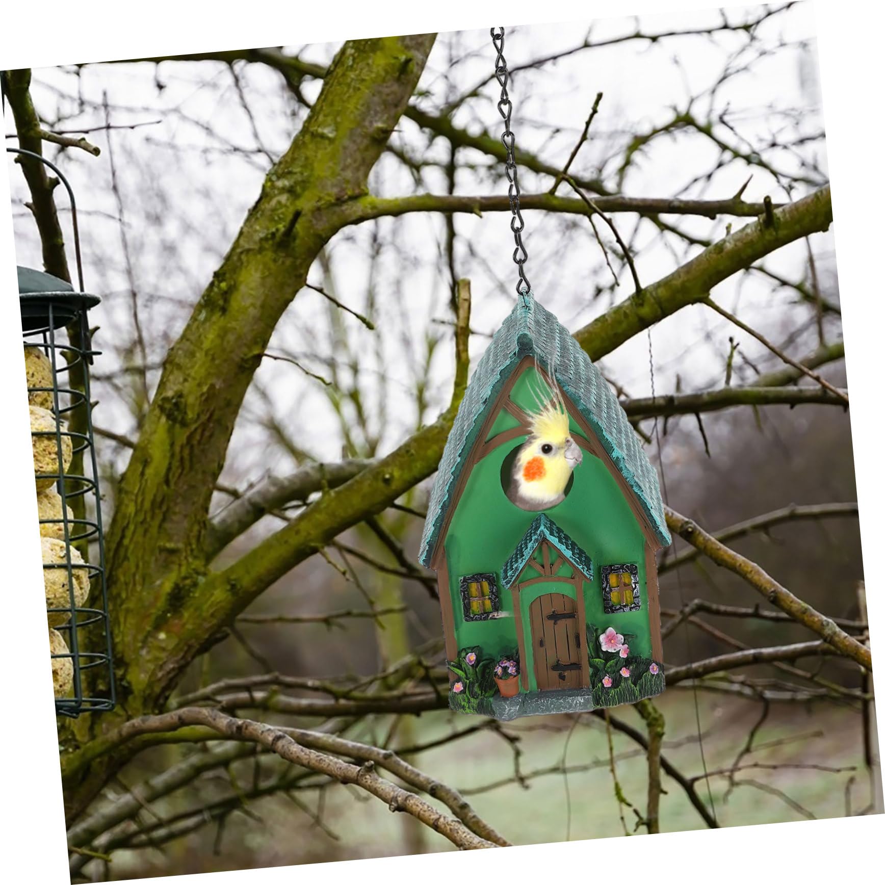 TOYANDONA Vogelhaus Einfach zu Montieren zum Aufhängen und Wetterfest aus Kunstharz Robustes Vogelanziehung im Garten oder Am Baum Geeignet für Draußen