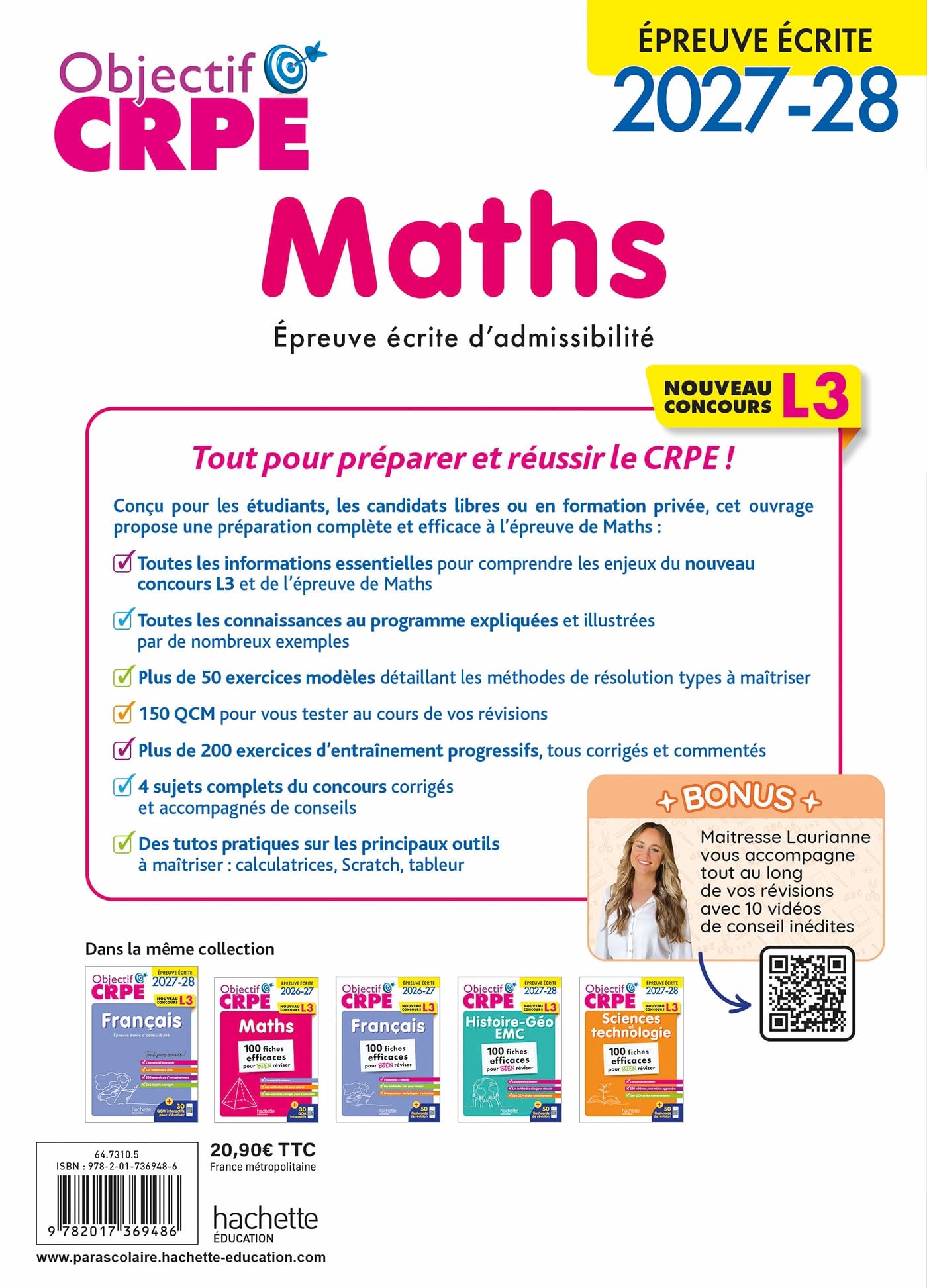 Objectif CRPE 2027-2028 - Maths - Épreuve écrite d'admissibilité - L3