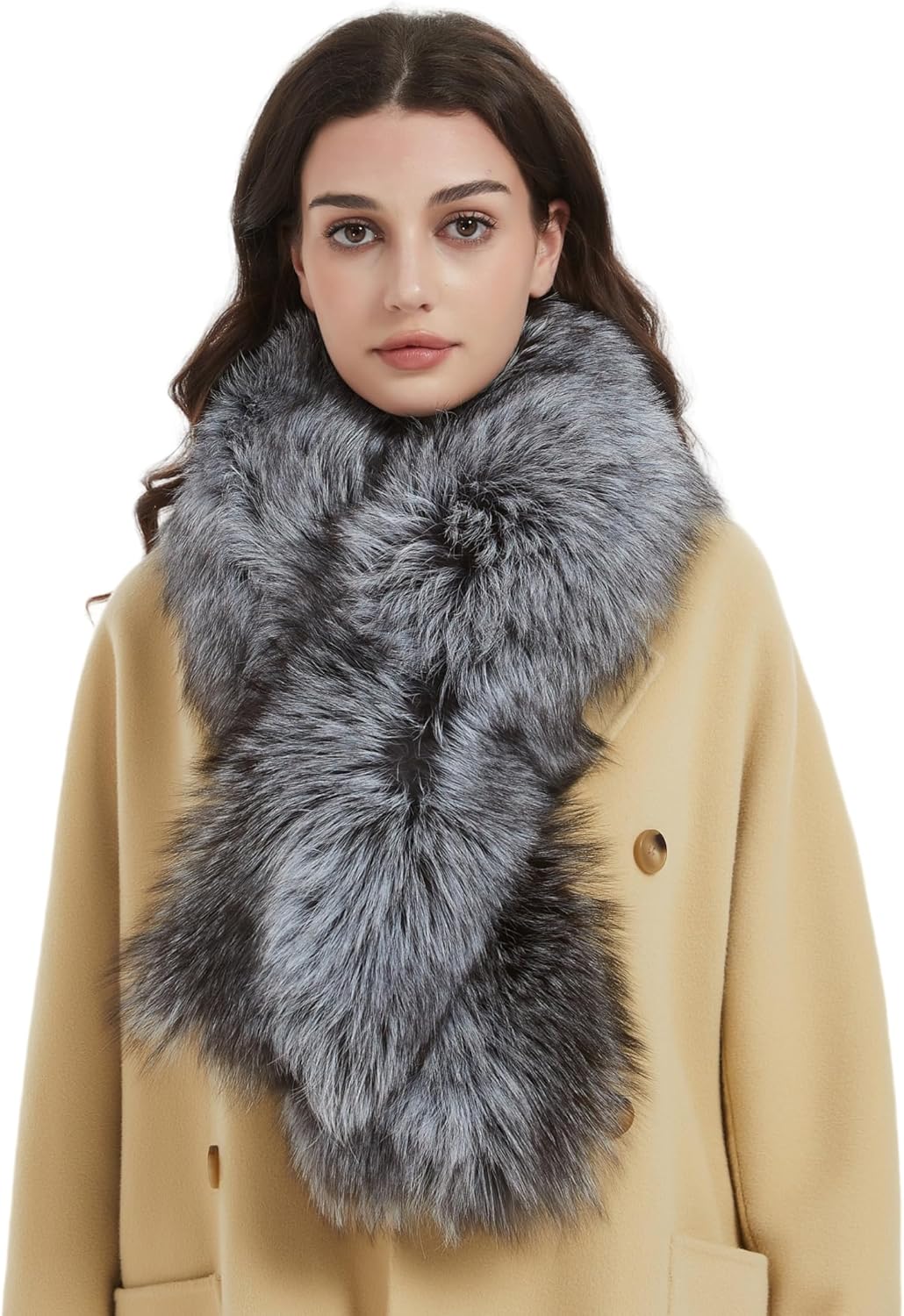 Bibury Real Fox Fur Scarf, Cold Weather Neck Warmer,Winter Accessories