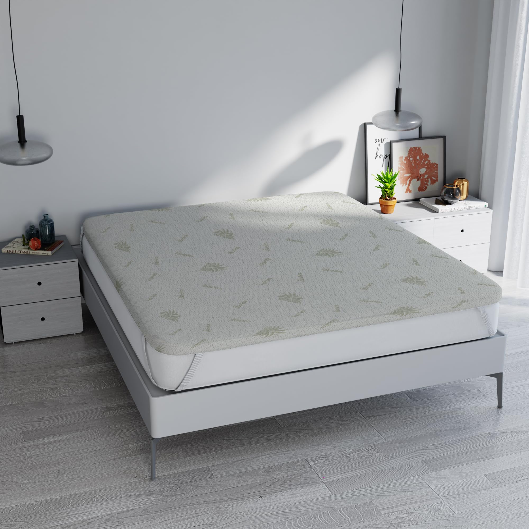Topper Memory Foam ALOE letto Matrimoniale Maxy 180x200 cm, altezza 5 cm,  Made in Italy, Rivestimento Sfoderabile e Lavabile, Coprimaterasso con  Elastici per fissaggio al materasso : Amazon.it: Casa e cucina