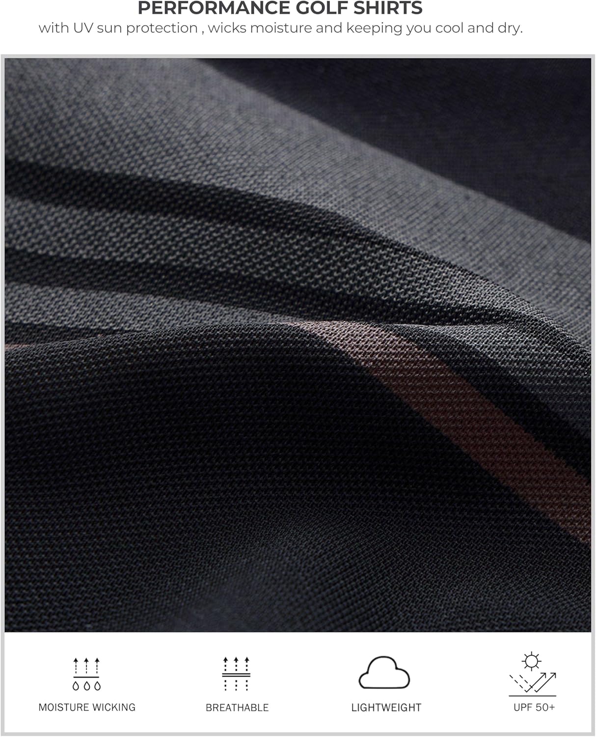 Men's Golf Shirts Dry Fit Moisture Wicking Performance Short Sleeve Collared Polo Shirts for Casual Athletic Business - Image 6