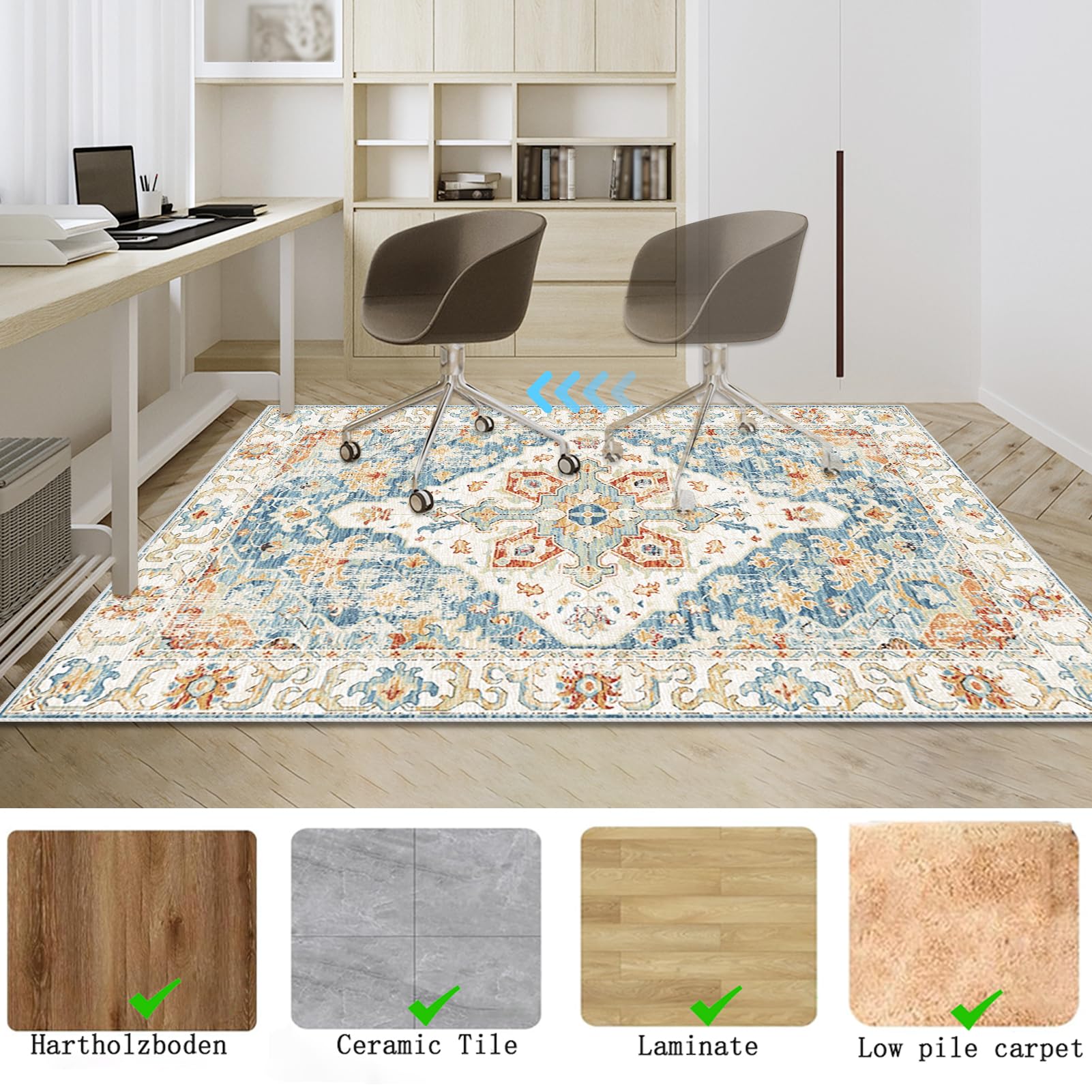 Tapis Protection Sol Chaise Bureau Gaming Antidérapant 180 x 200 cm