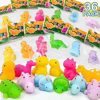 Dinosaur Party Favors for Kids 4-8, 36 Pack Mini Dino Mochi Squishy Toys Bulk, Small Halloween Pinata Birthday Goodie Gift Bag Stuffer Fillers, Party Supplies Classroom Prizes Treats for Boys Girls