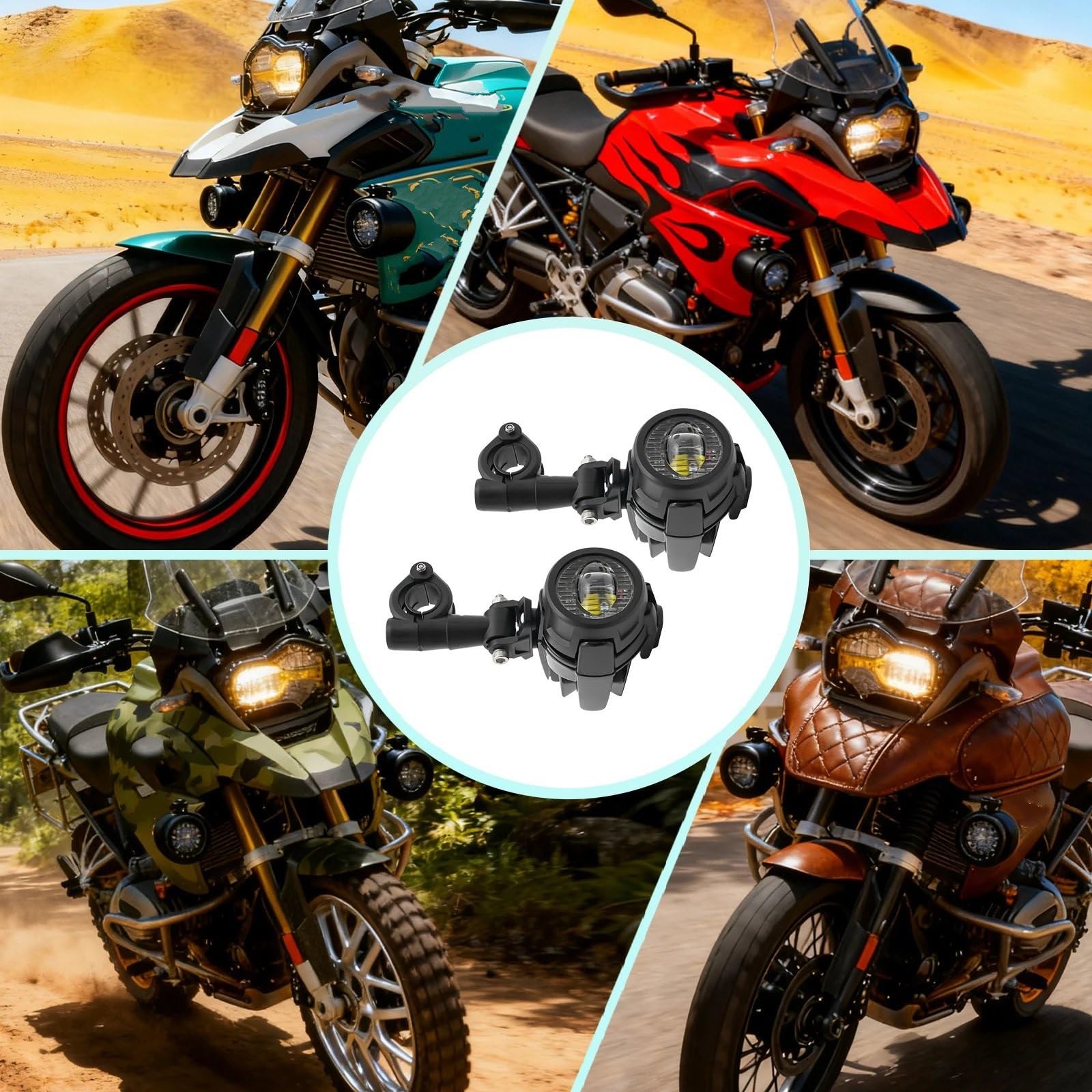 Dirt Bike Reflektor Pasuje do R1200GS Adv F800GS 2 szt. 40W LED motocyklowe pomocnicze światła przeciwmgielne 6000K reflektor jazdy