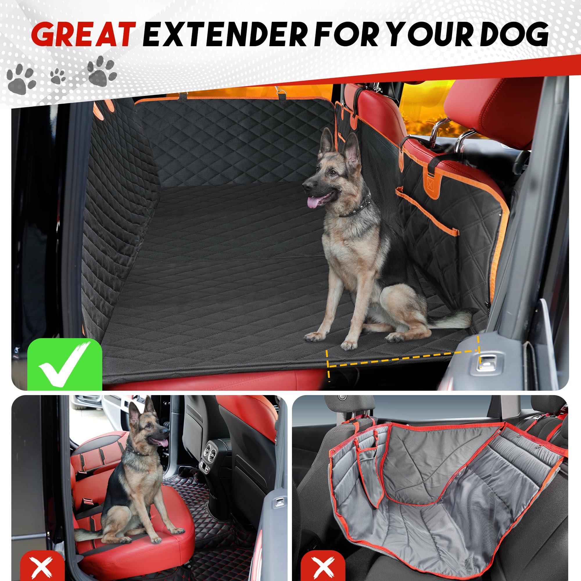 Back Seat Extender for Trucks Full Size SUV, Dog Car Seat Cover for