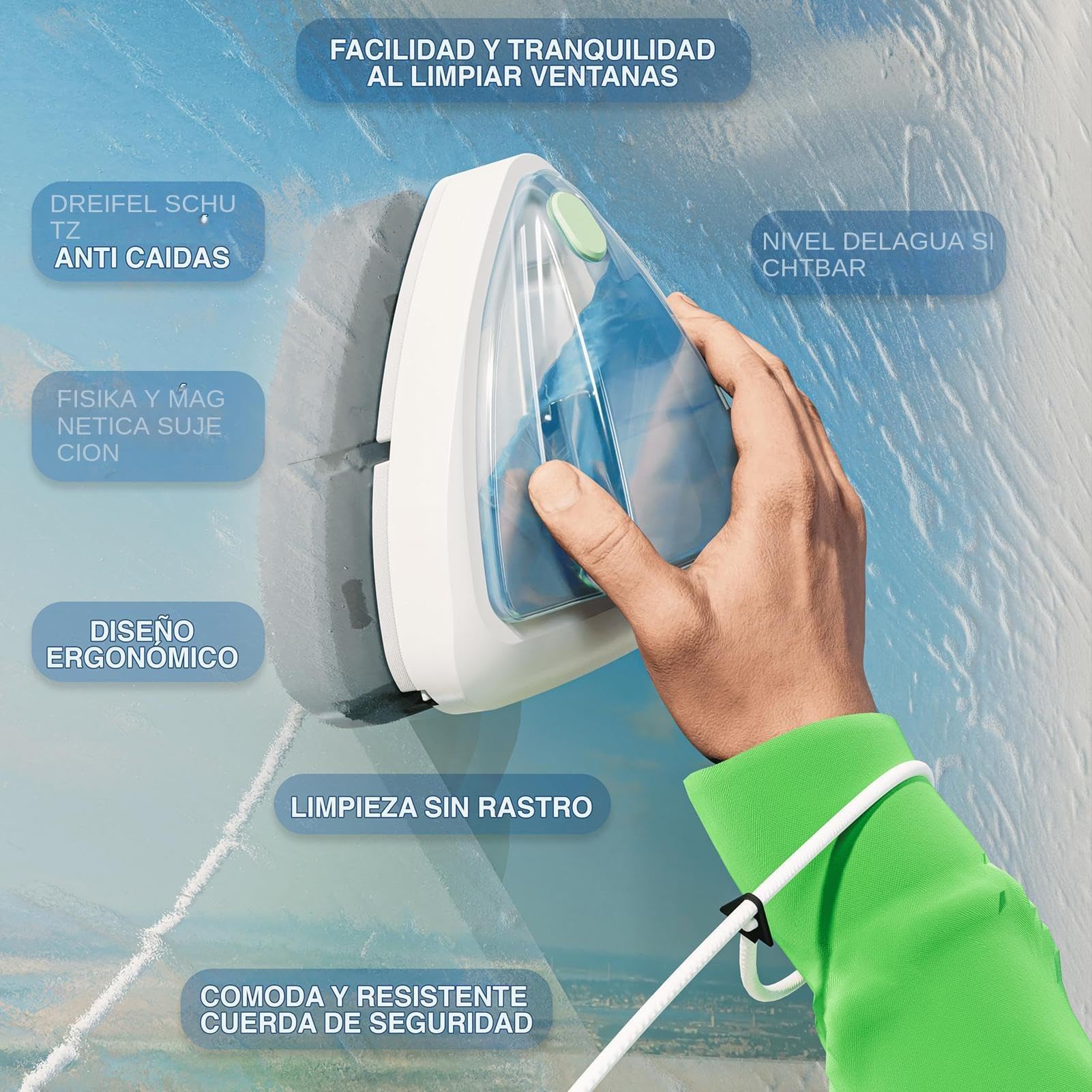 Limpiador magnético de doble cara, limpiador de para ventanas para | doméstico, herramienta de limpieza magnética fuerte para hotel, hogar, escuela, área de trabajo