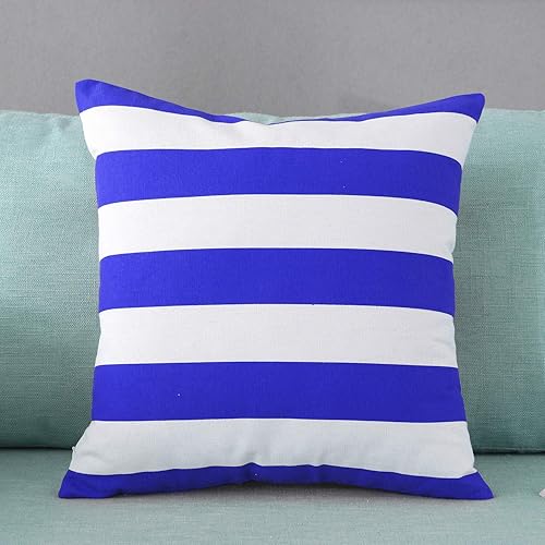 Hogar decorativa algodón lienzo cuadrada funda de almohada funda de cojín rayas cremallera oculta varios colores.