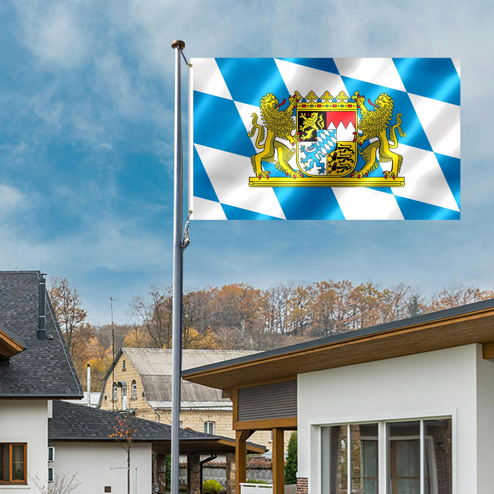 Bavarian Flag 3x5 FT Bavaria Flag With Brass Grommets Fade Proof For Outdoor Decor(Bavaria) - Image 4