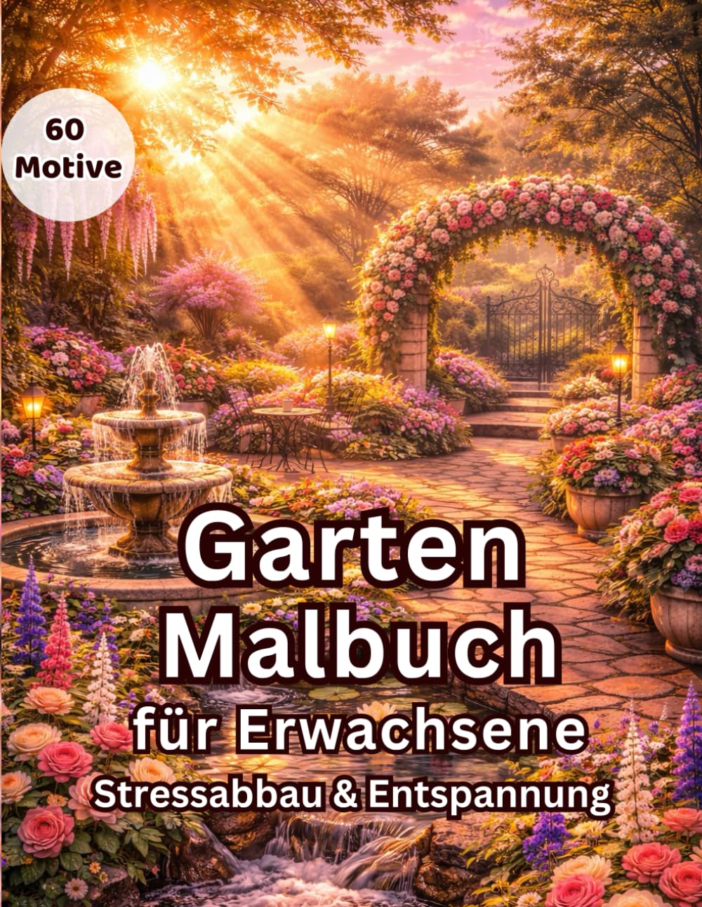 Malbuch malerische Gärten für Erwachsene – 60 großformatige Seiten mit detailreichen Gartenmotiven: Entspannung & Achtsamkeit durch kreatives Ausmalen – Perfekt für Stressabbau & Kreativität