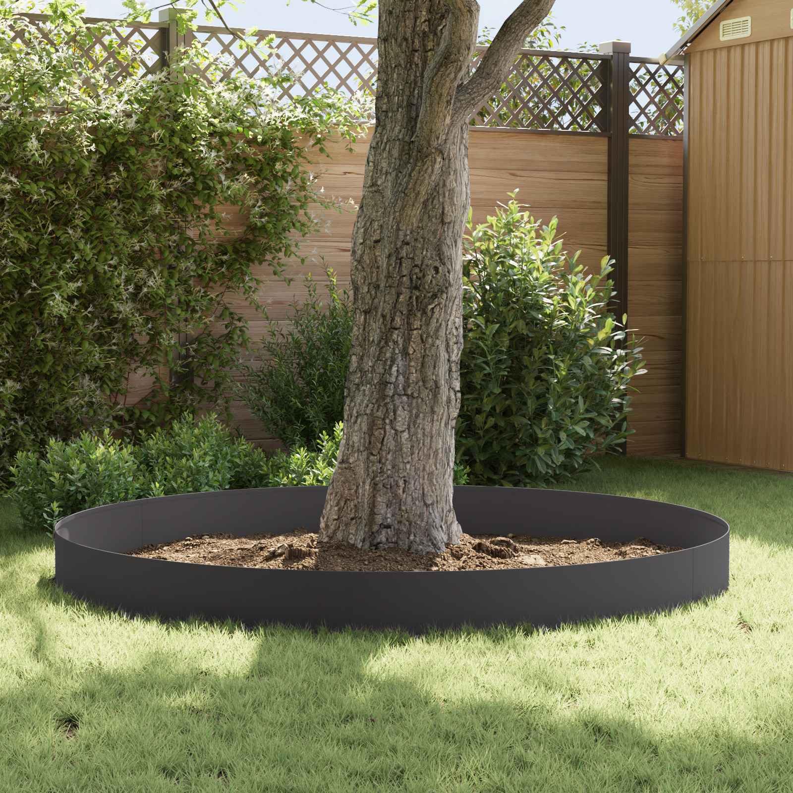 Krawędź trawnika 10 szt. 100 x 18 cm stal czarna
